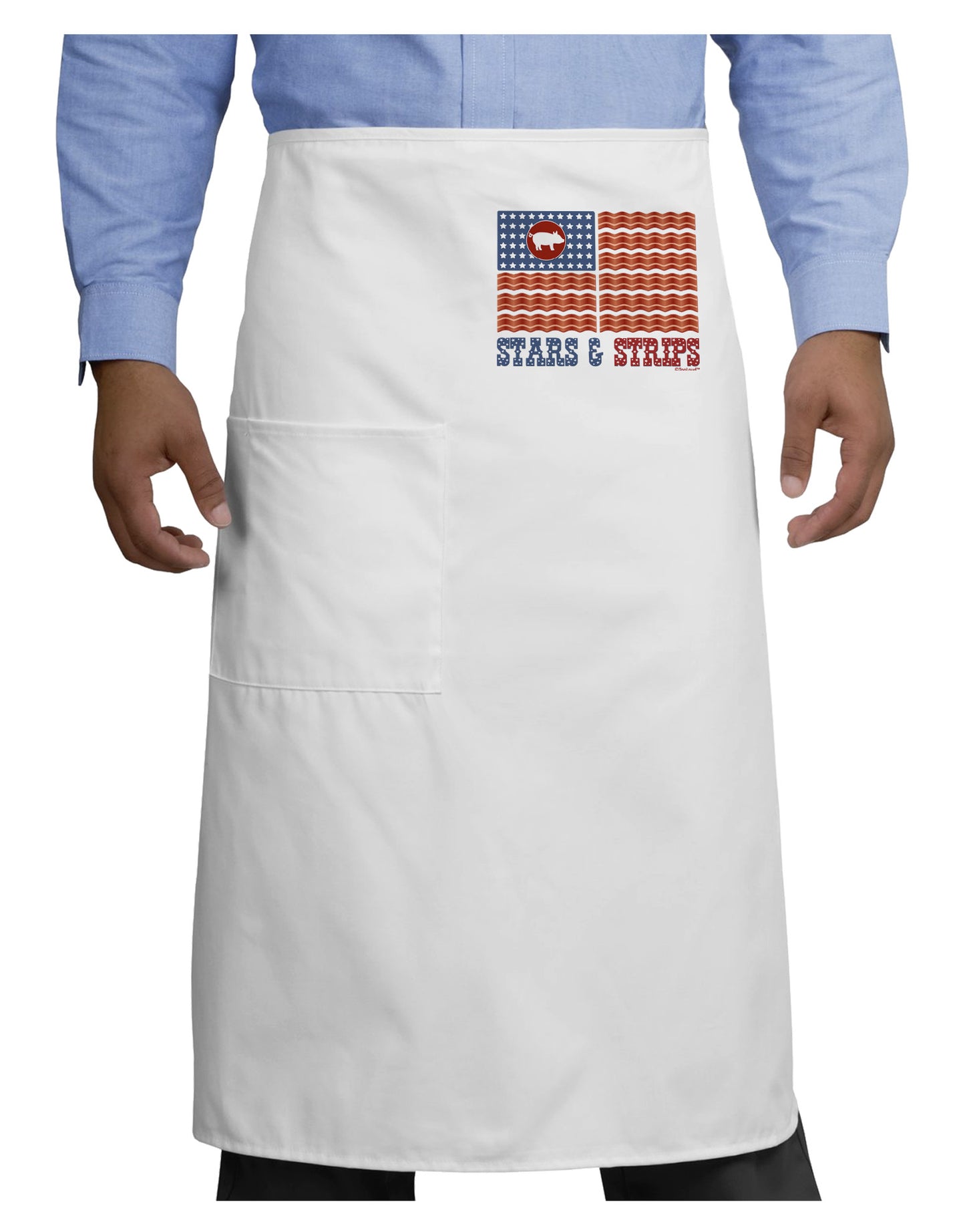 American Bacon Flag - Stars and Strips Adult Bistro Apron-Bistro Apron-TooLoud-White-One-Size-Adult-Davson Sales