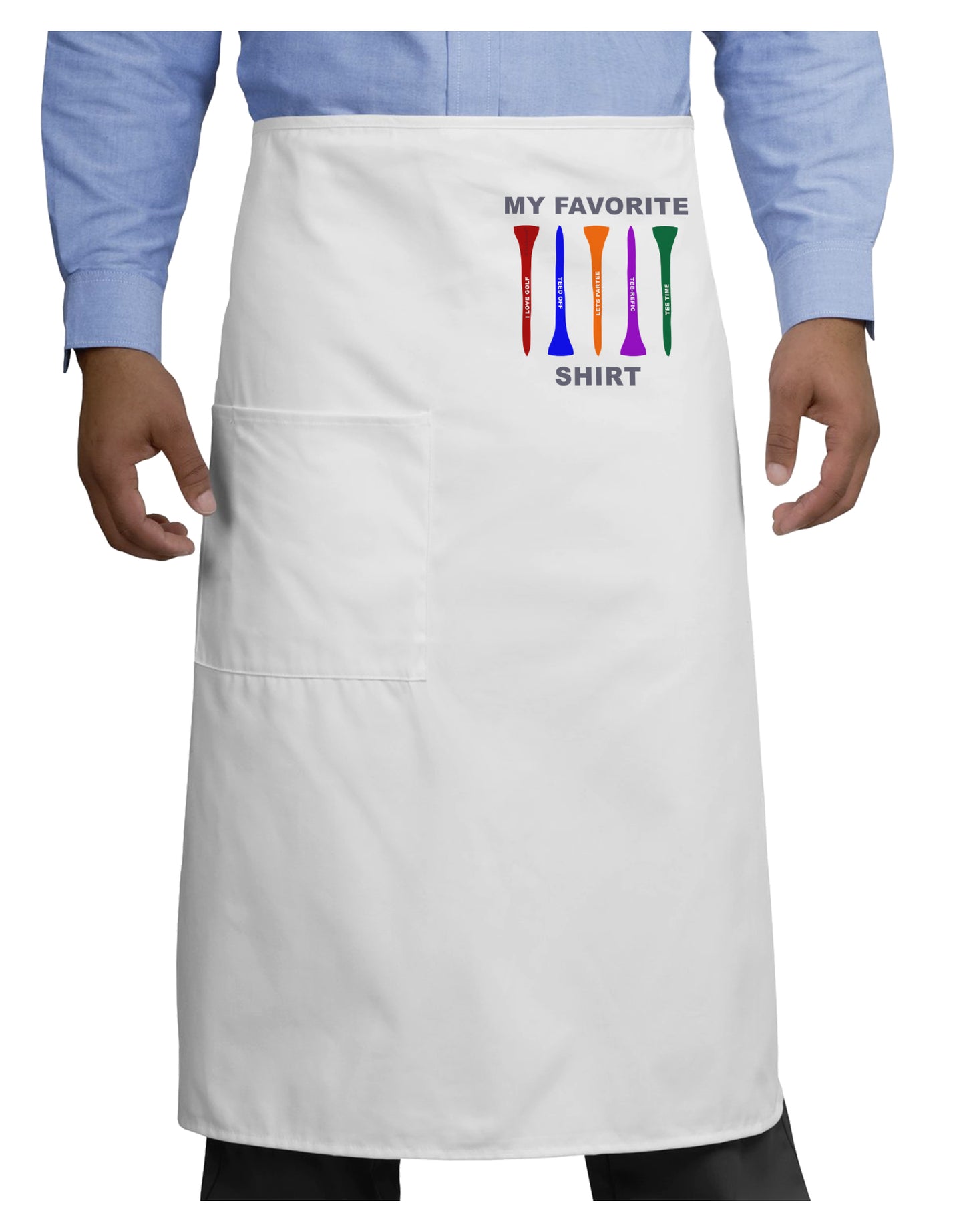 My Favorite Tee Shirt Adult Bistro Apron by TooLoud-Bib Apron-TooLoud-White-One-Size-Adult-Davson Sales