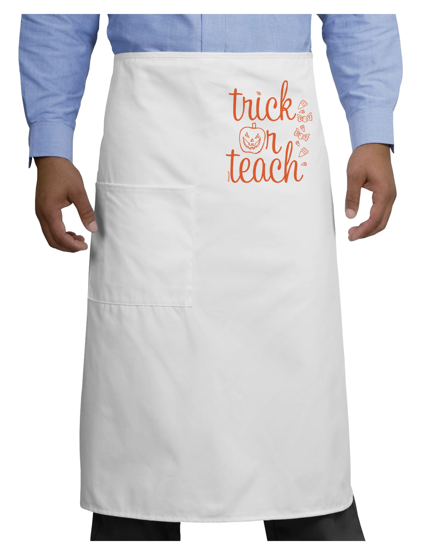Trick or Teach Adult Bistro Apron-Bistro Apron-TooLoud-White-One-Size-Adult-Davson Sales