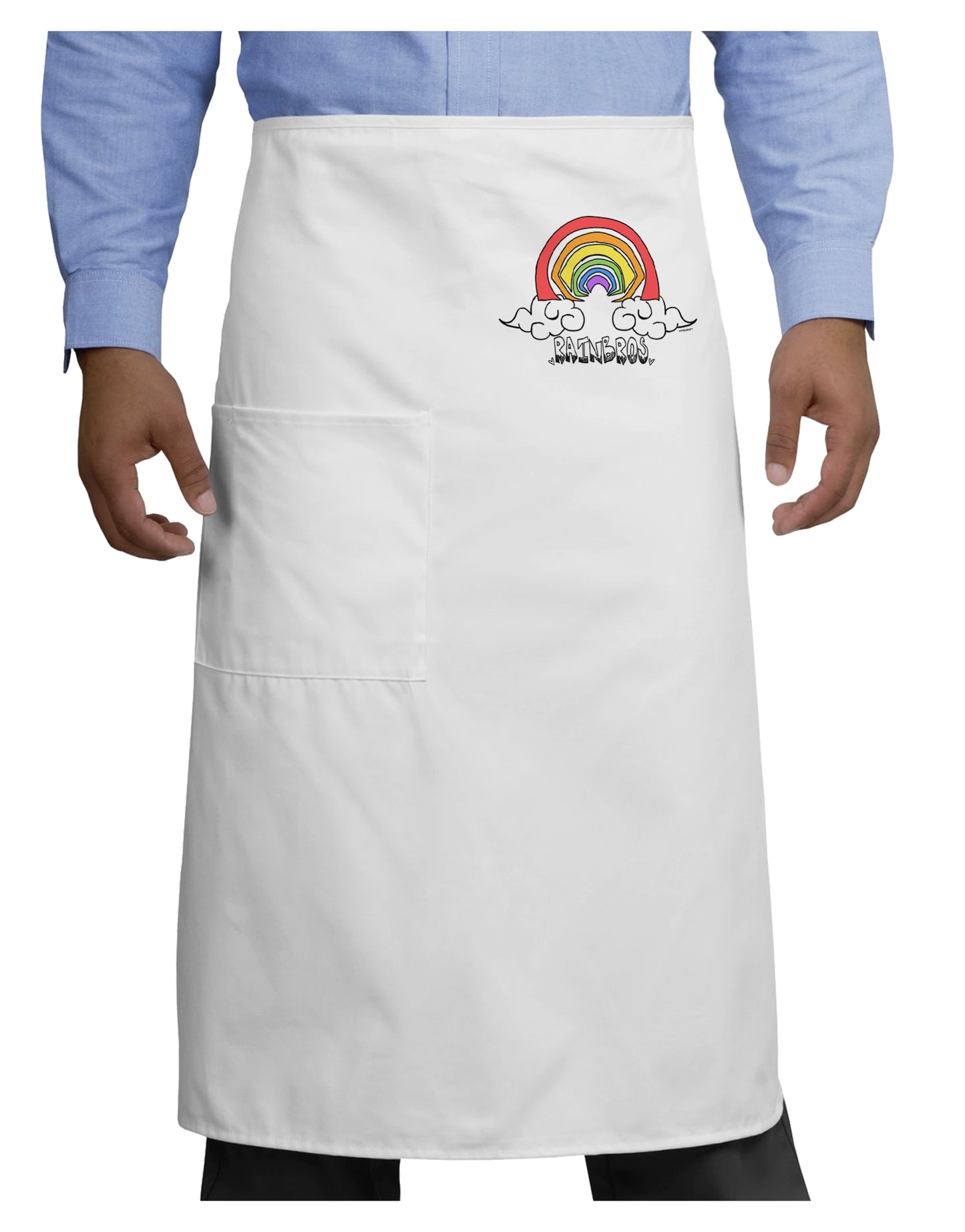 TooLoud RAINBROS Adult Bistro Apron-Bistro Apron-TooLoud-White-One-Size-Adult-Davson Sales