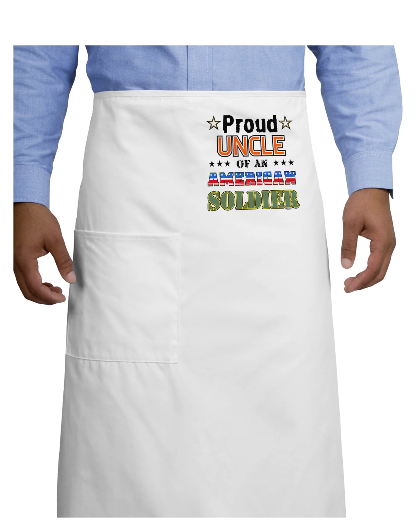 Proud Uncle of an American Soldier Adult Bistro Apron-Bistro Apron-TooLoud-White-One-Size-Adult-Davson Sales