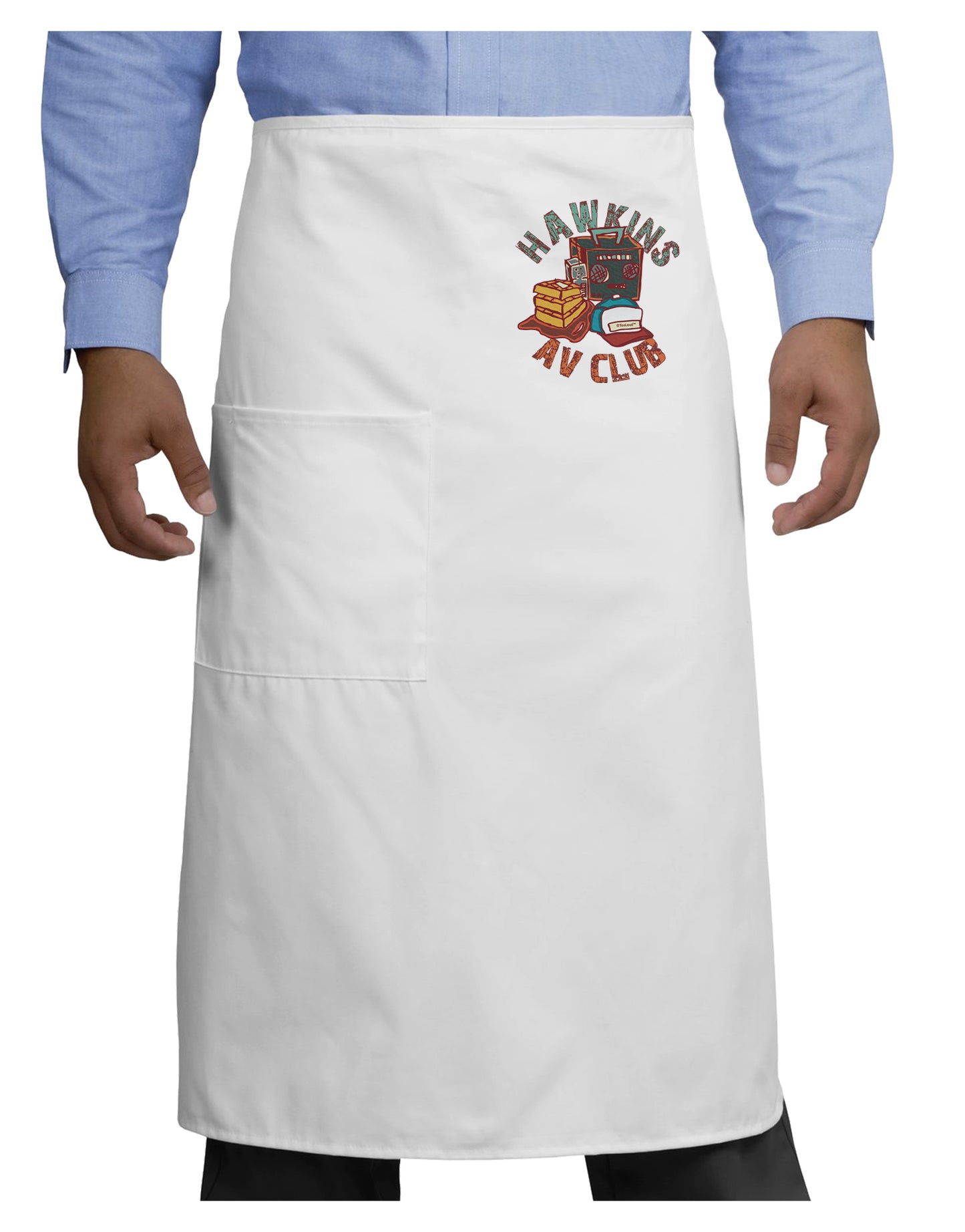 TooLoud Hawkins AV Club Adult Bistro Apron-Bistro Apron-TooLoud-White-One-Size-Adult-Davson Sales