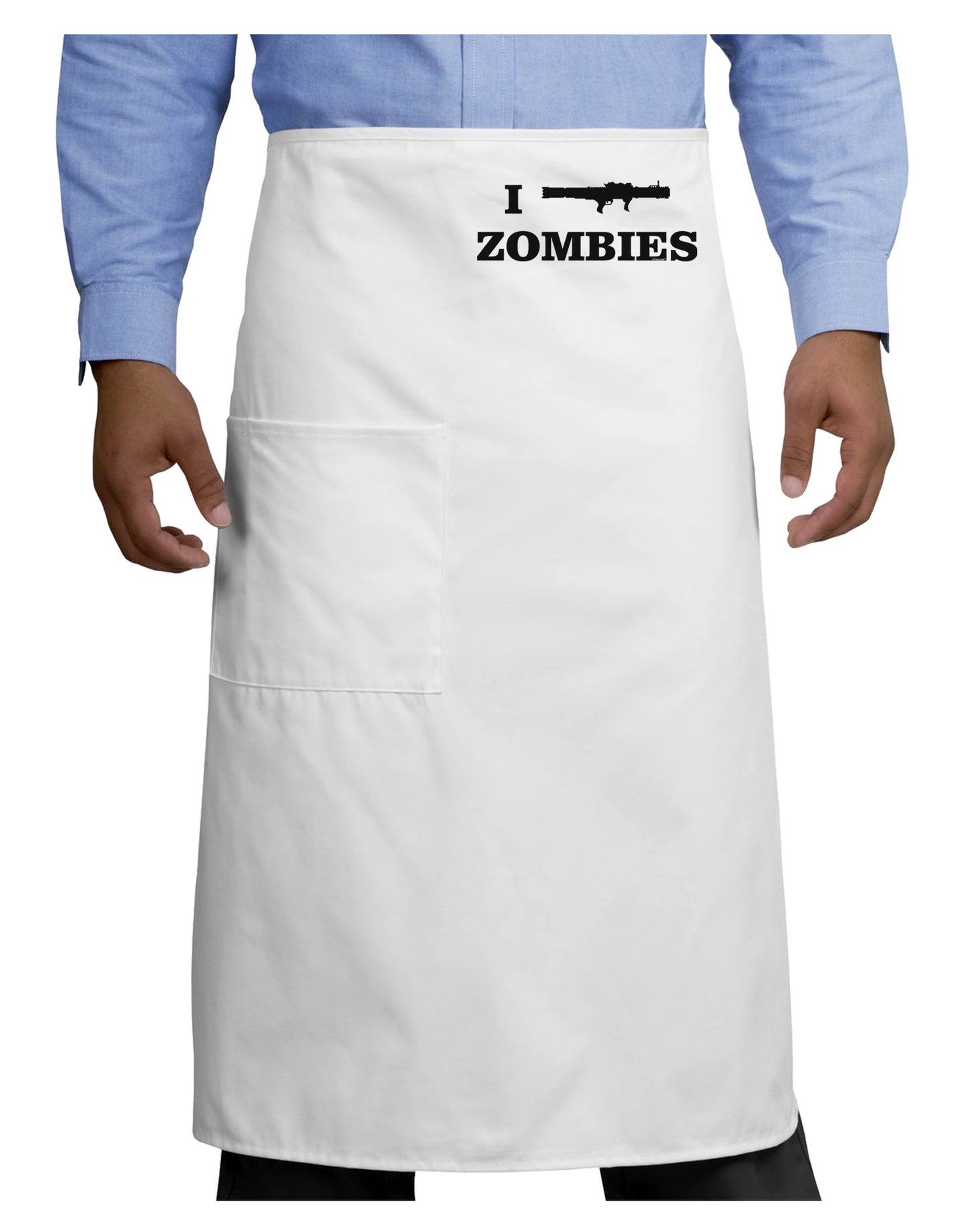 I Bazooka Zombies - Funny Apocalypse Adult Bistro Apron-Bistro Apron-TooLoud-White-One-Size-Adult-Davson Sales