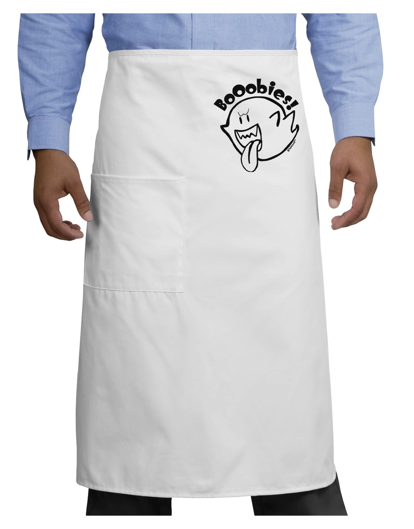 Booobies Adult Bistro Apron-Bistro Apron-TooLoud-White-One-Size-Adult-Davson Sales
