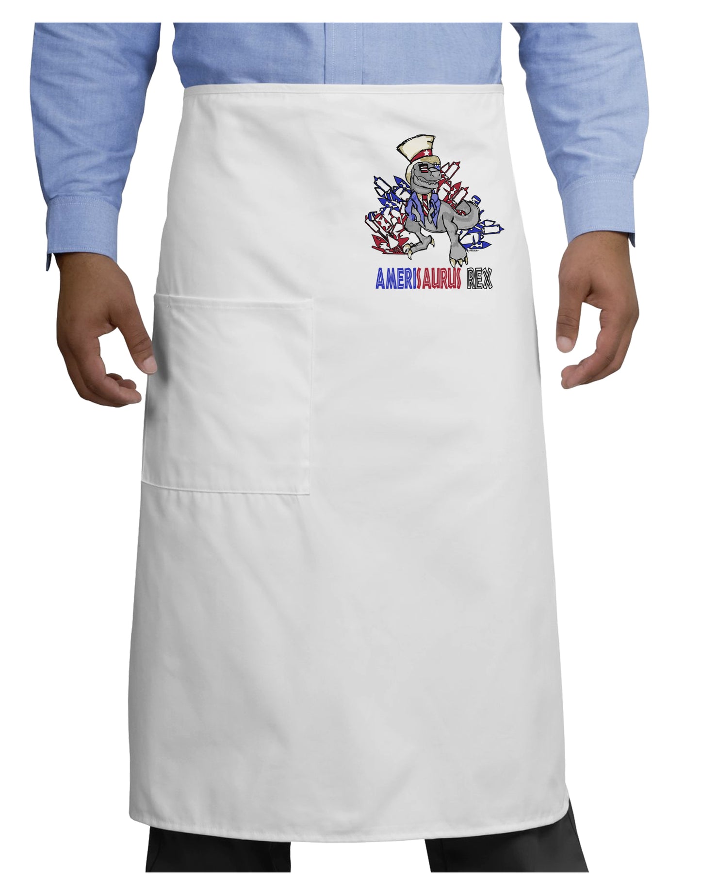 TooLoud AMERISAURUS REX Adult Bistro Apron-Bistro Apron-TooLoud-White-One-Size-Adult-Davson Sales