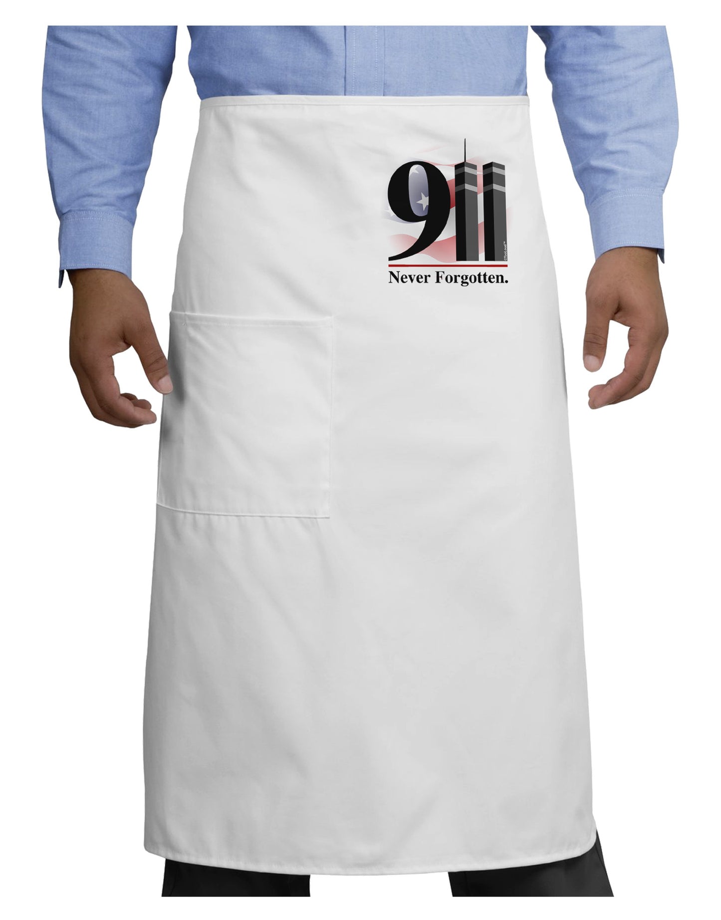 911 Never Forgotten Adult Bistro Apron-Bistro Apron-TooLoud-White-One-Size-Adult-Davson Sales