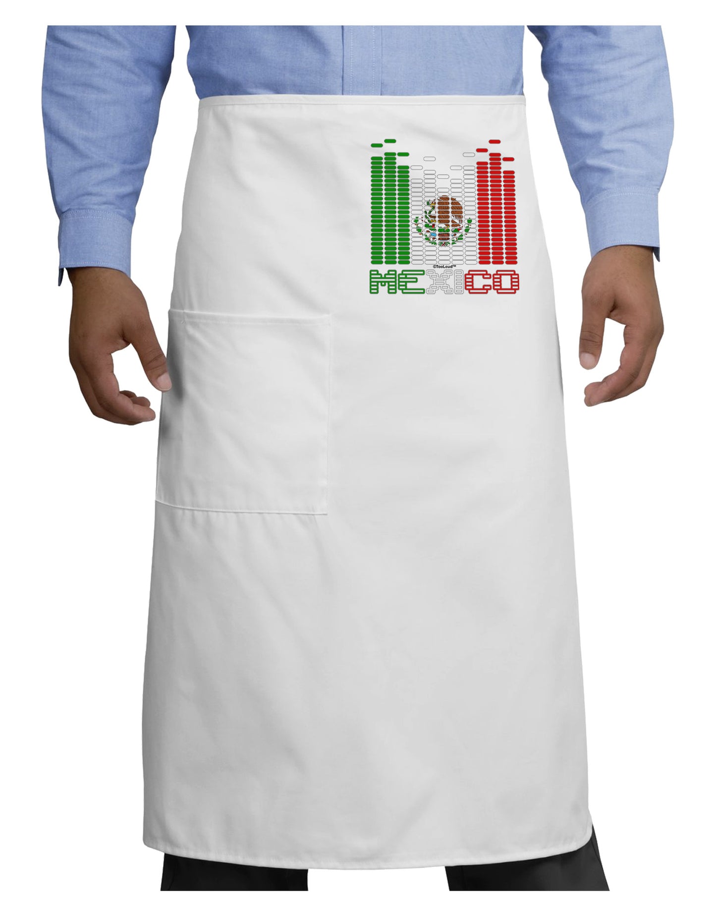 Mexican Flag Levels - Cinco De Mayo Text Adult Bistro Apron-Bistro Apron-TooLoud-White-One-Size-Adult-Davson Sales