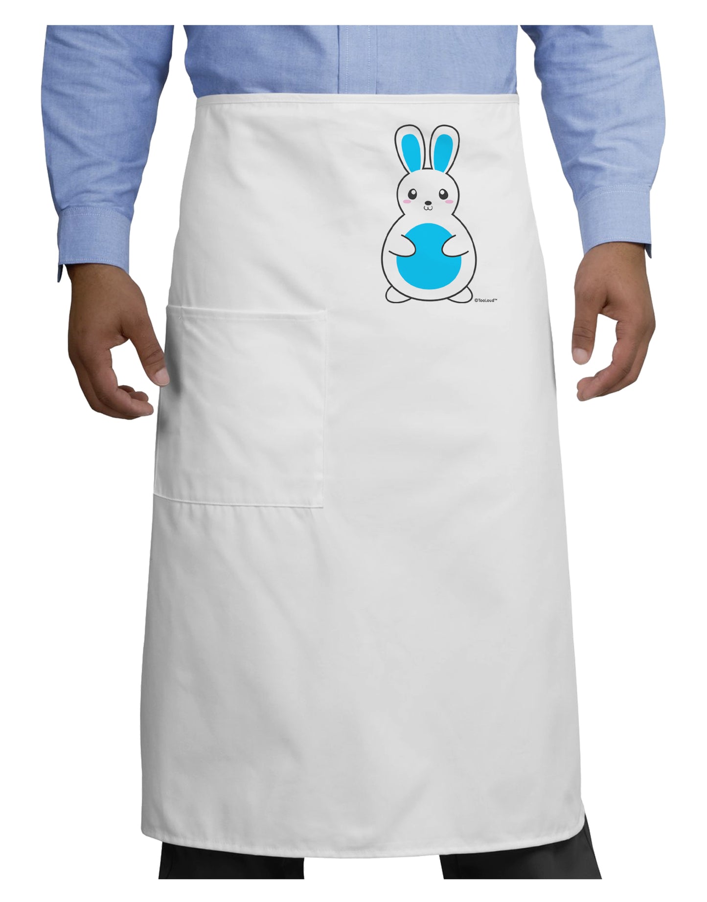 Cute Easter Bunny - Blue Adult Bistro Apron by TooLoud-Bistro Apron-TooLoud-White-One-Size-Adult-Davson Sales