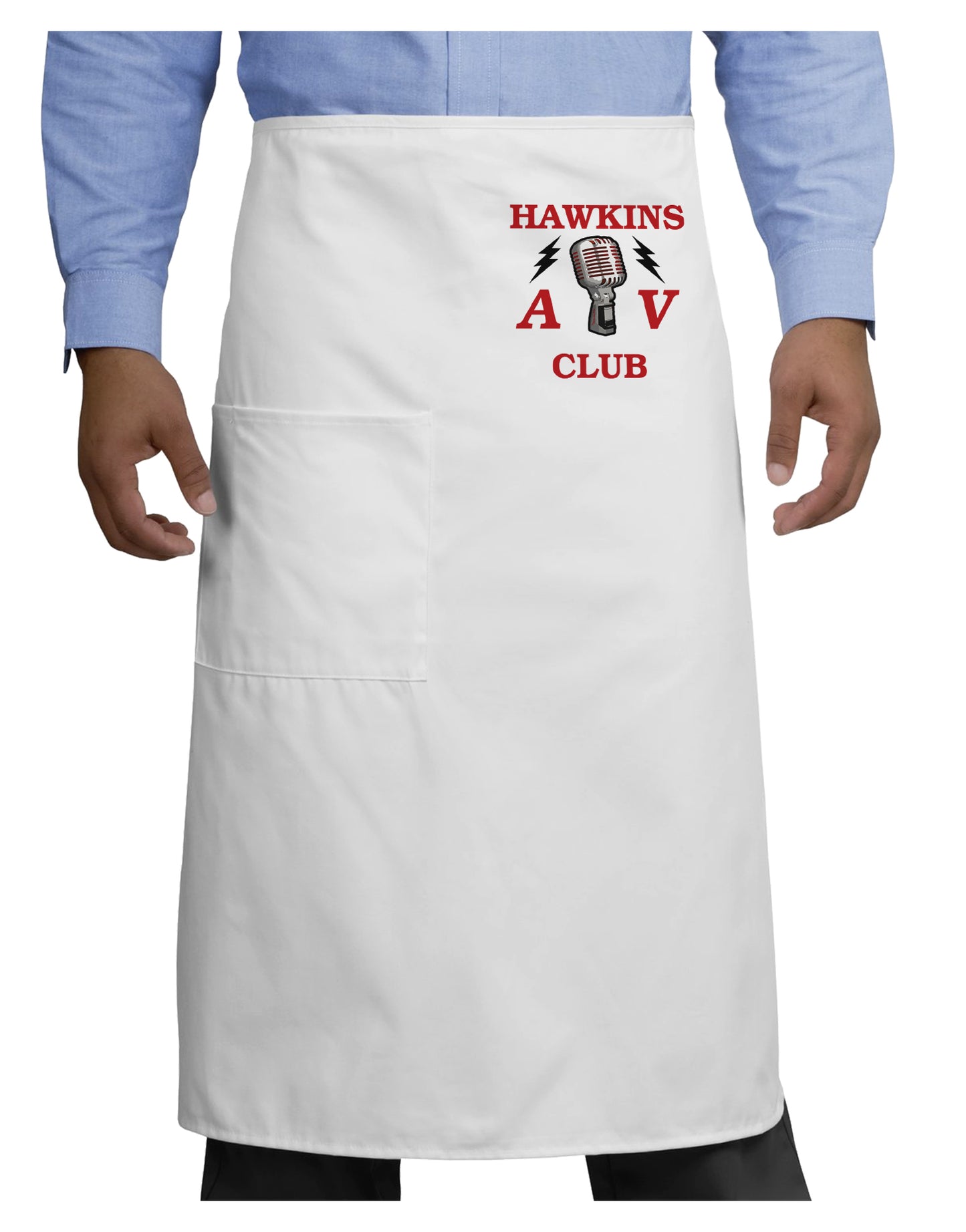 Hawkins AV Club Adult Bistro Apron by TooLoud-Bistro Apron-TooLoud-White-One-Size-Adult-Davson Sales