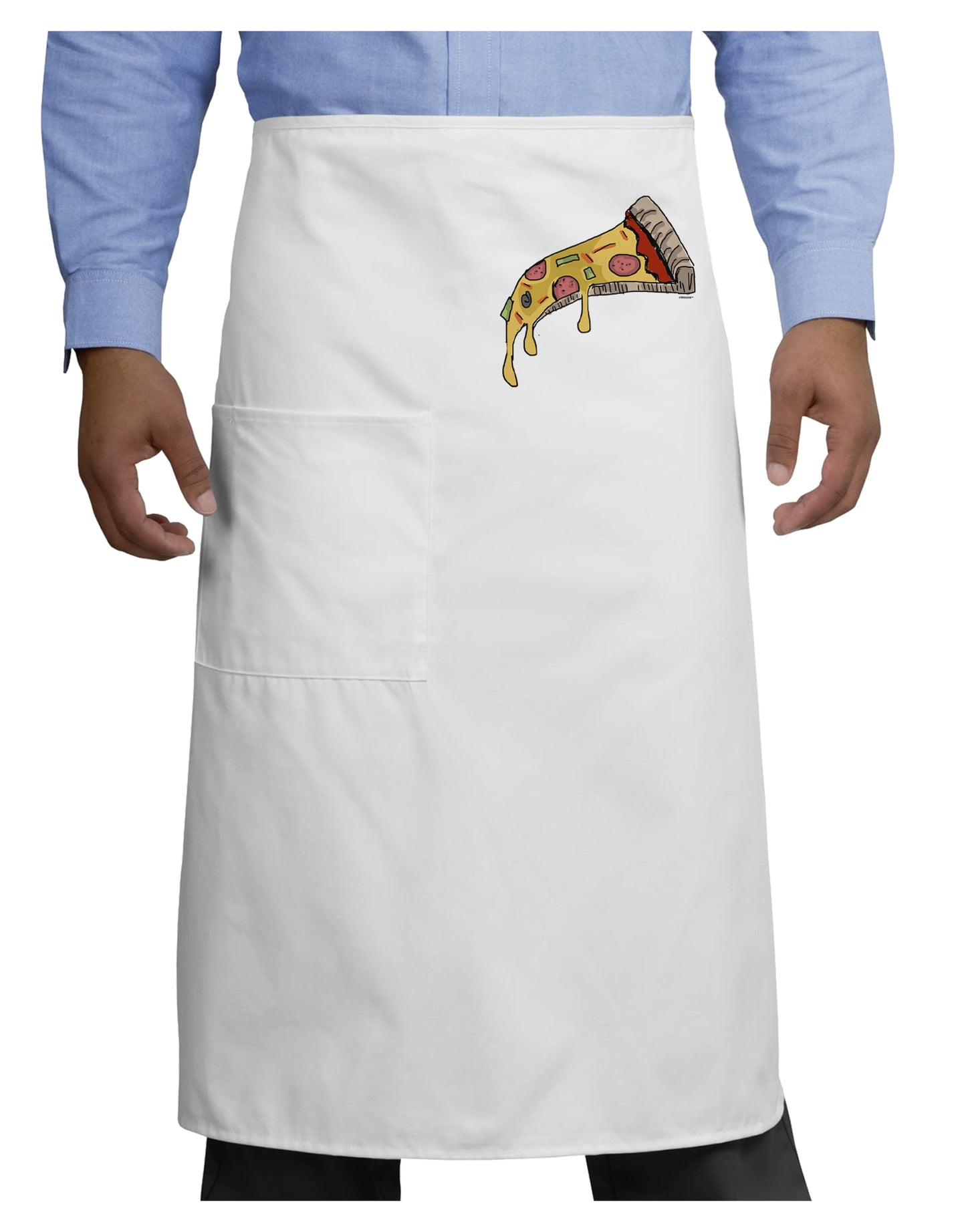 TooLoud Pizza Slice Adult Bistro Apron-Bistro Apron-TooLoud-White-One-Size-Adult-Davson Sales