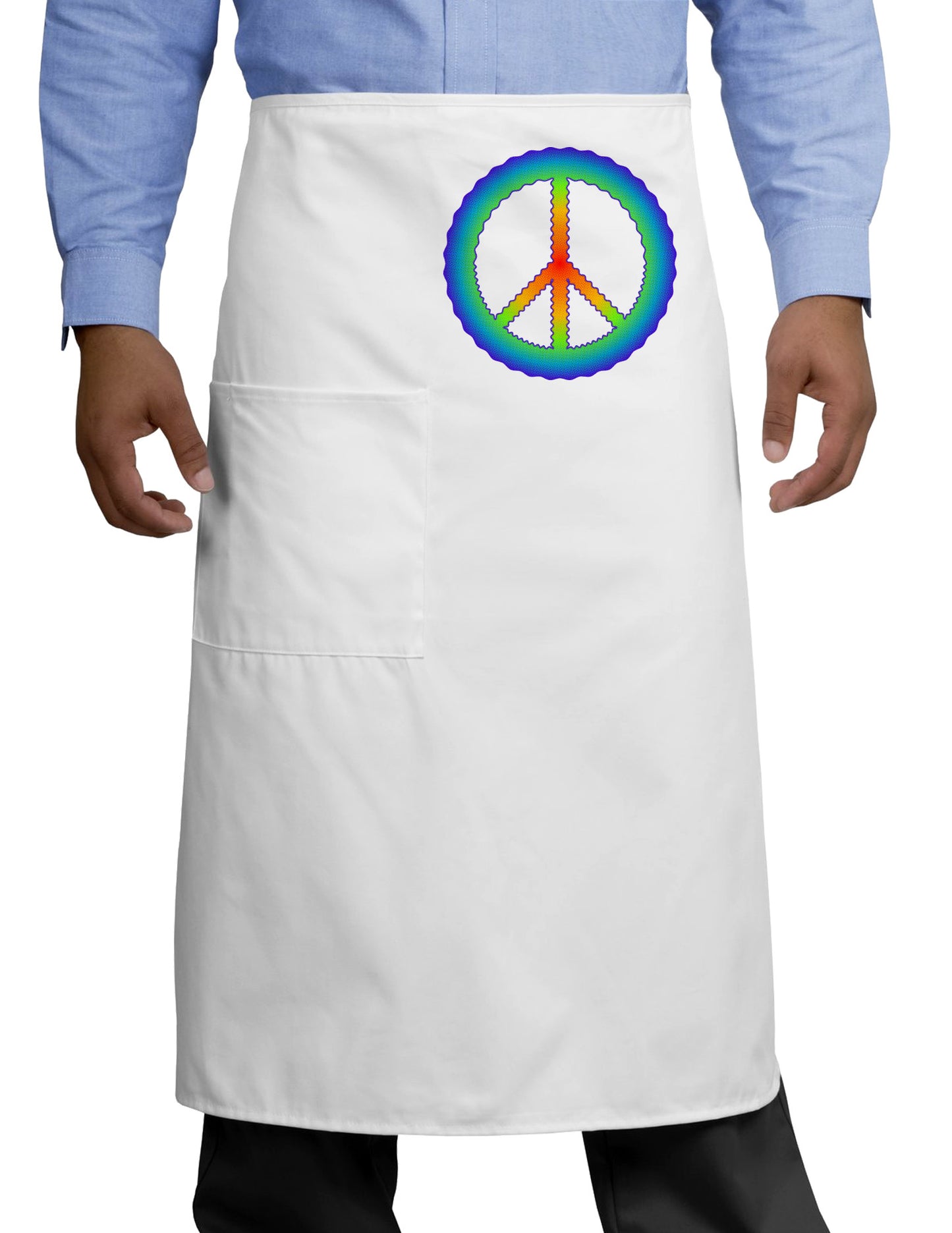 Halftone Peace Adult Bistro Apron-Bistro Apron-TooLoud-White-One-Size-Adult-Davson Sales