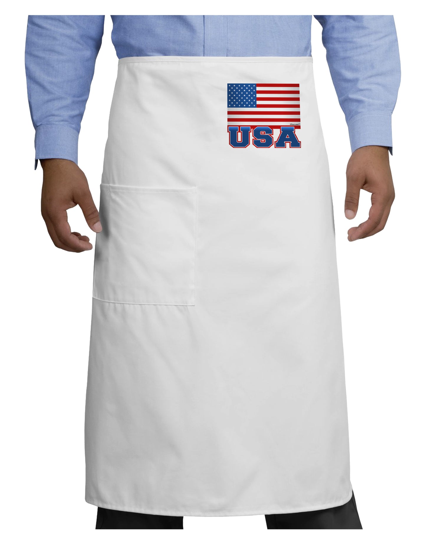 USA Flag Adult Bistro Apron by TooLoud-Bistro Apron-TooLoud-White-One-Size-Adult-Davson Sales