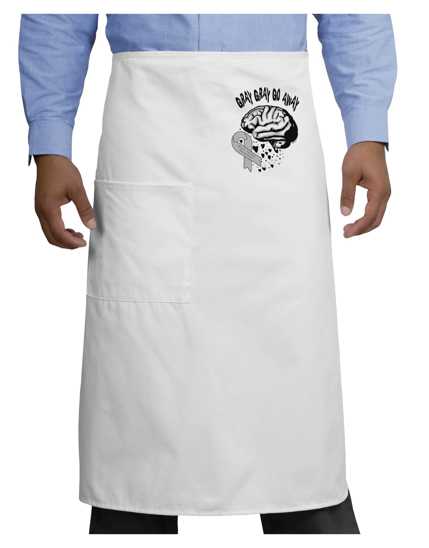 TooLoud Gray Gray Go Away Adult Bistro Apron-Bistro Apron-TooLoud-White-One-Size-Adult-Davson Sales