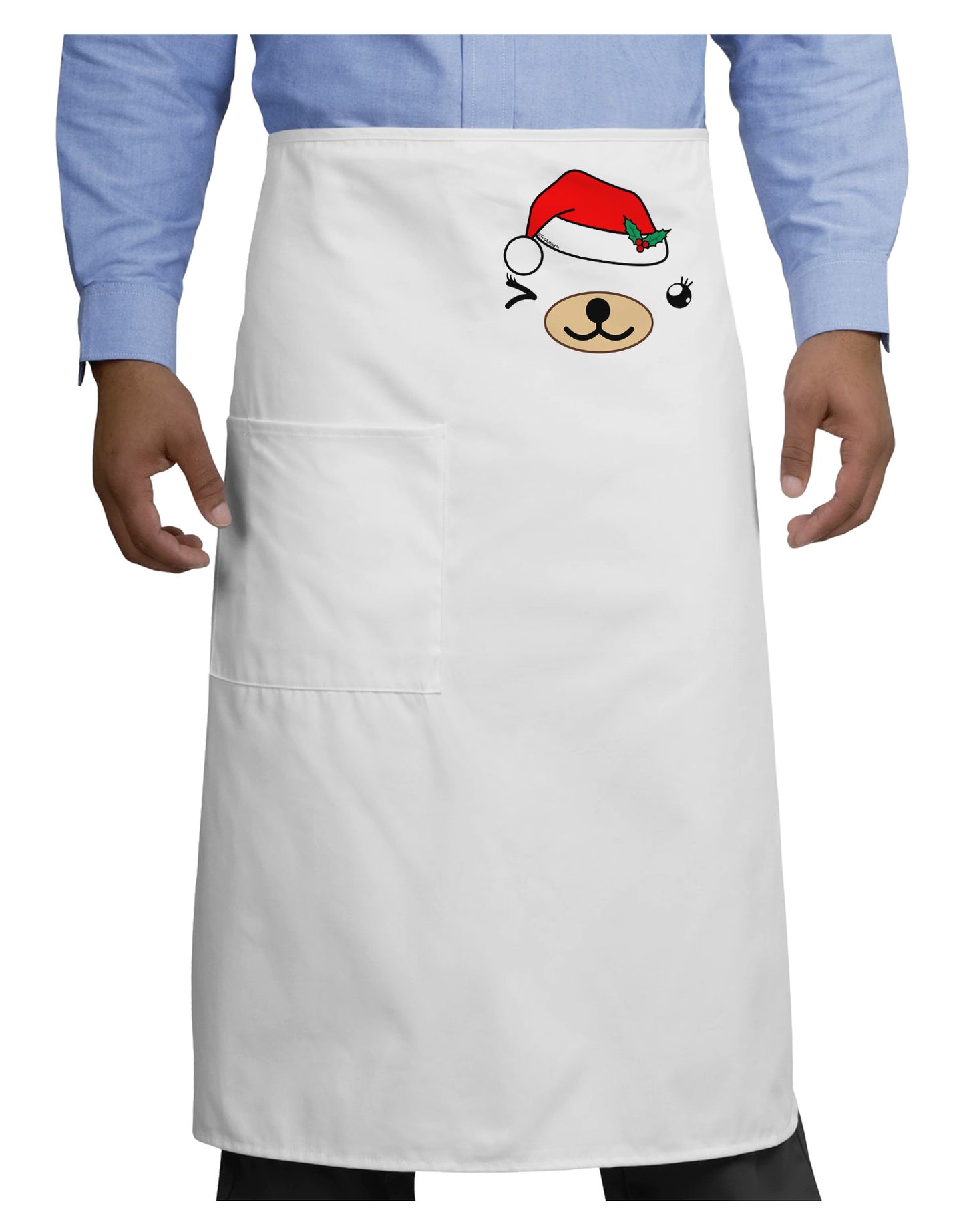 Kyu-T Face Beartholomea Santa Girl Bear Adult Bistro Apron-Bistro Apron-TooLoud-White-One-Size-Adult-Davson Sales