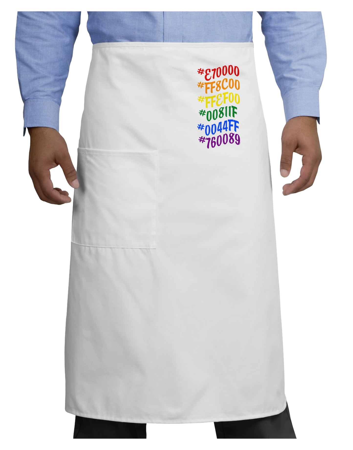 TooLoud Pride Flag Hex Code Adult Bistro Apron-Bistro Apron-TooLoud-White-One-Size-Adult-Davson Sales