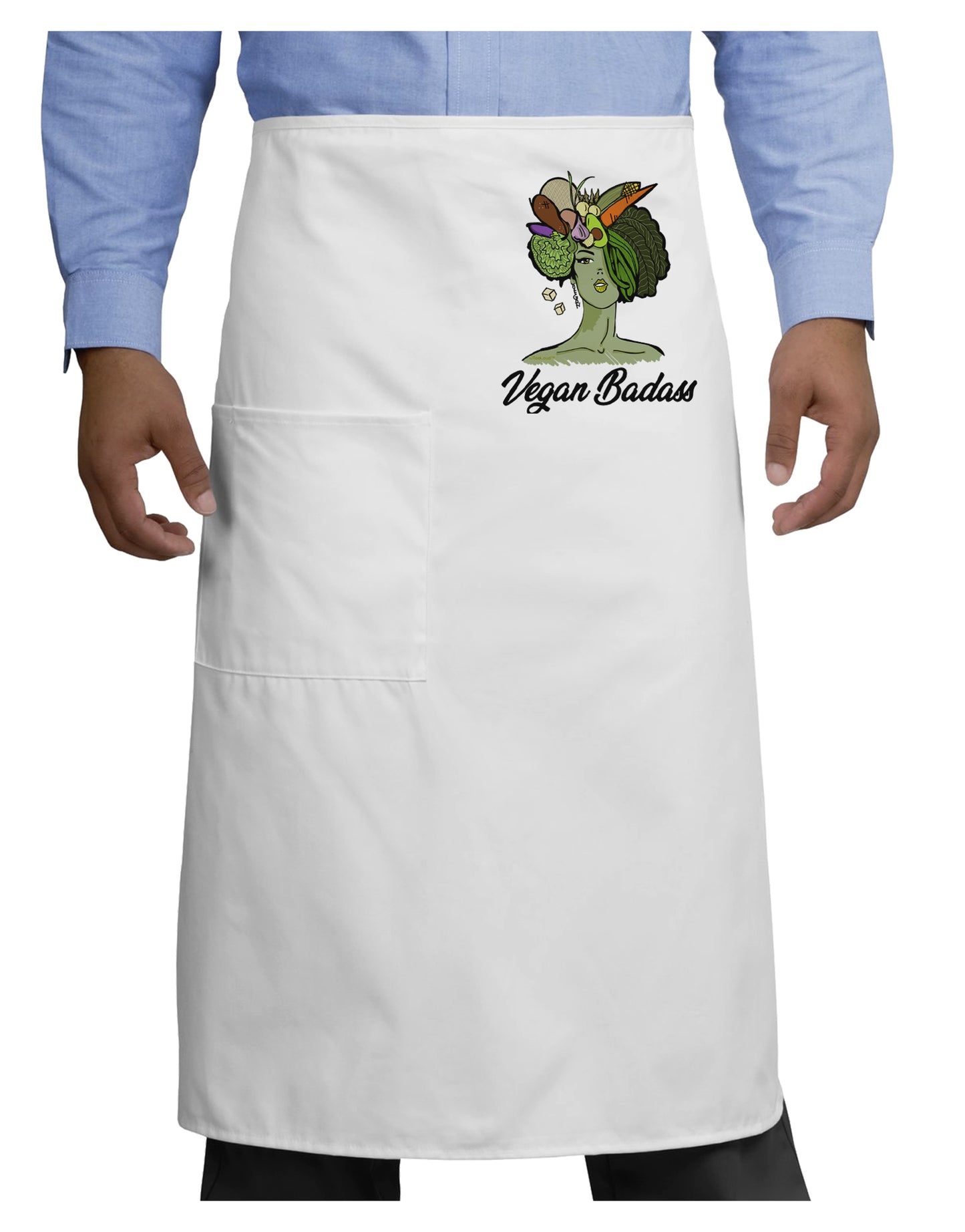Vegan Badass Adult Bistro Apron-Bistro Apron-TooLoud-White-One-Size-Adult-Davson Sales