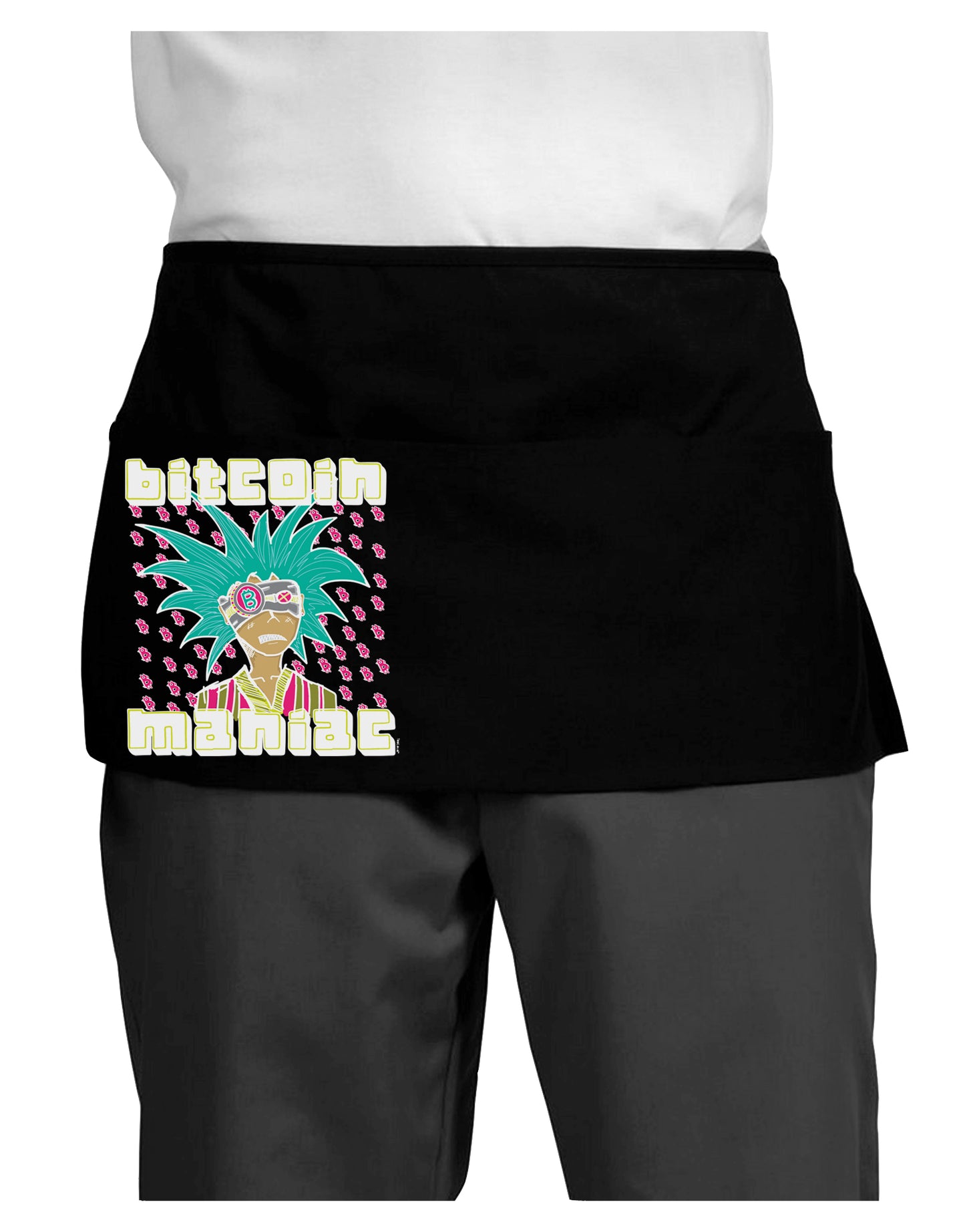 Bitcoin Maniac Crypto Dark Dark Adult Mini Waist Apron-Aprons - Waist-TooLoud-Black-One-Size-Davson Sales