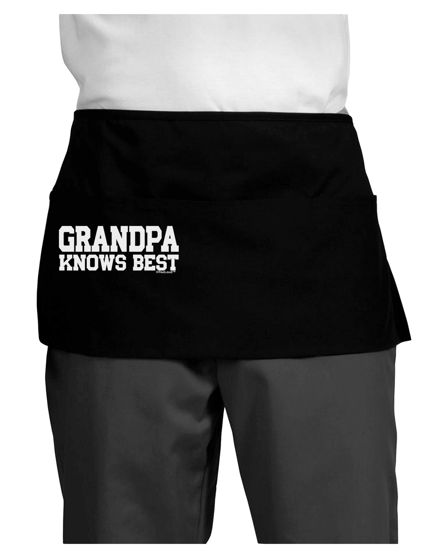Grandpa Knows Best Dark Adult Mini Waist Apron, Server Apron by TooLoud-Mini Waist Apron-TooLoud-Black-One-Size-Davson Sales