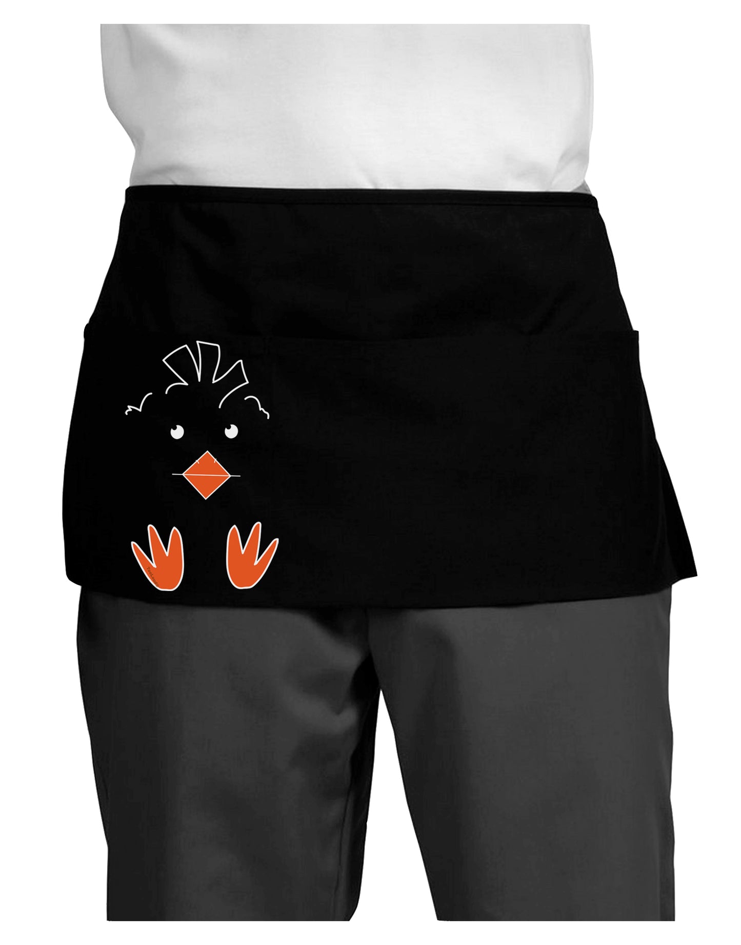 Cute Easter Chick Face Dark Dark Adult Mini Waist Apron-Aprons - Waist-TooLoud-Black-One-Size-Davson Sales