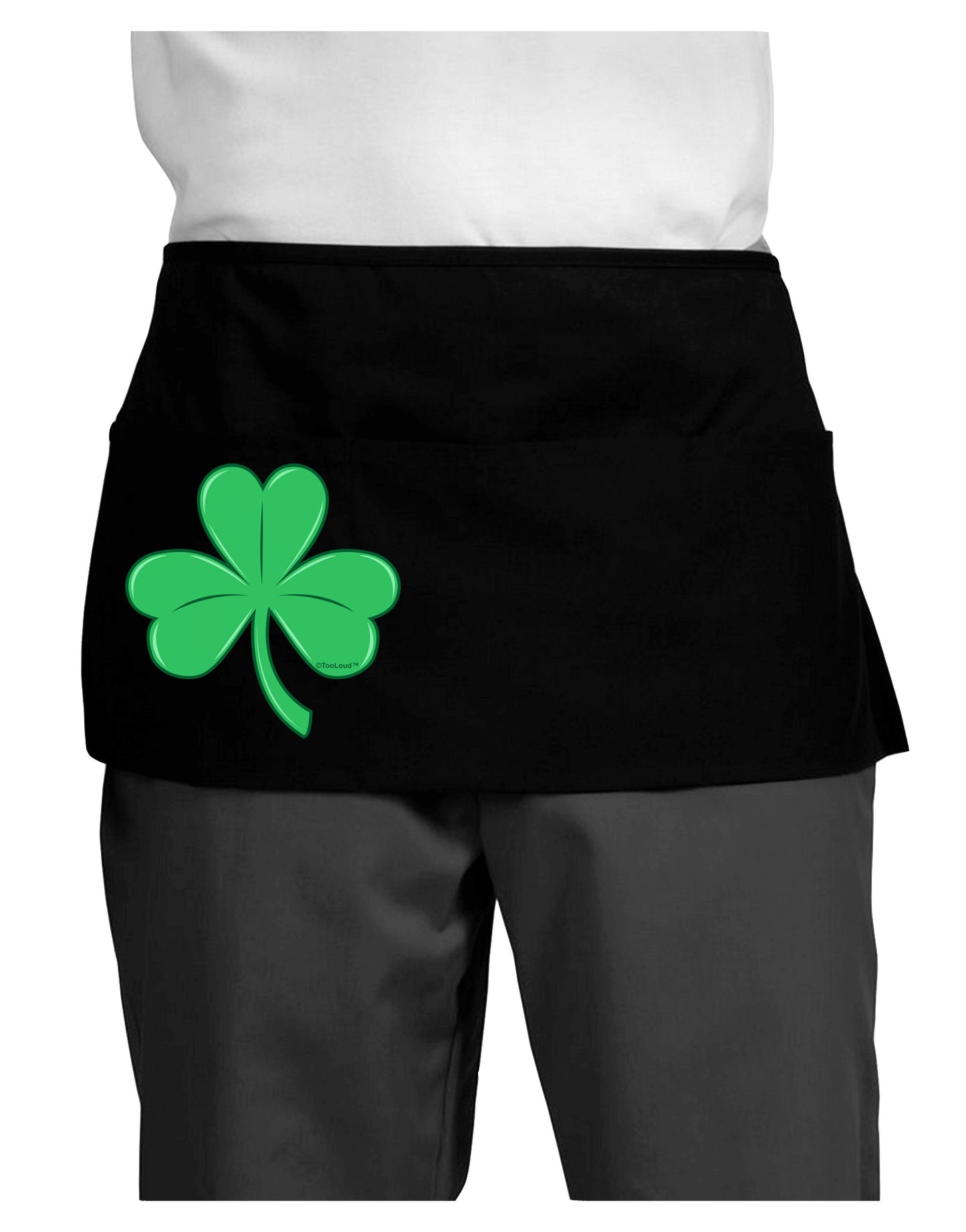 Shamrock Vector Design Dark Adult Mini Waist Apron, Server Apron by TooLoud-Mini Waist Apron-TooLoud-Black-One-Size-Davson Sales