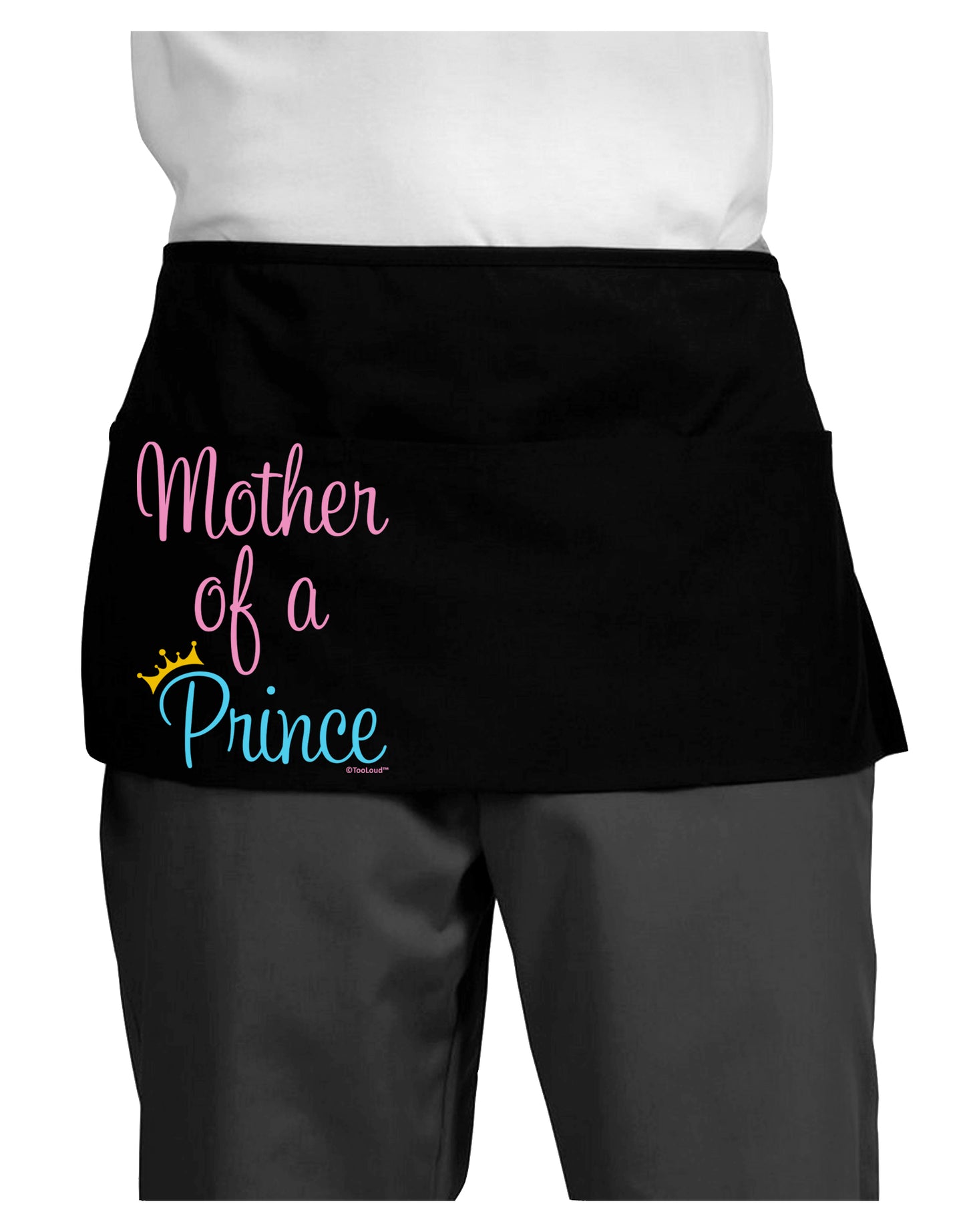Mother of a Prince - Matching Mom and Son Design Dark Adult Mini Waist Apron, Server Apron by TooLoud-Mini Waist Apron-TooLoud-Black-One-Size-Davson Sales