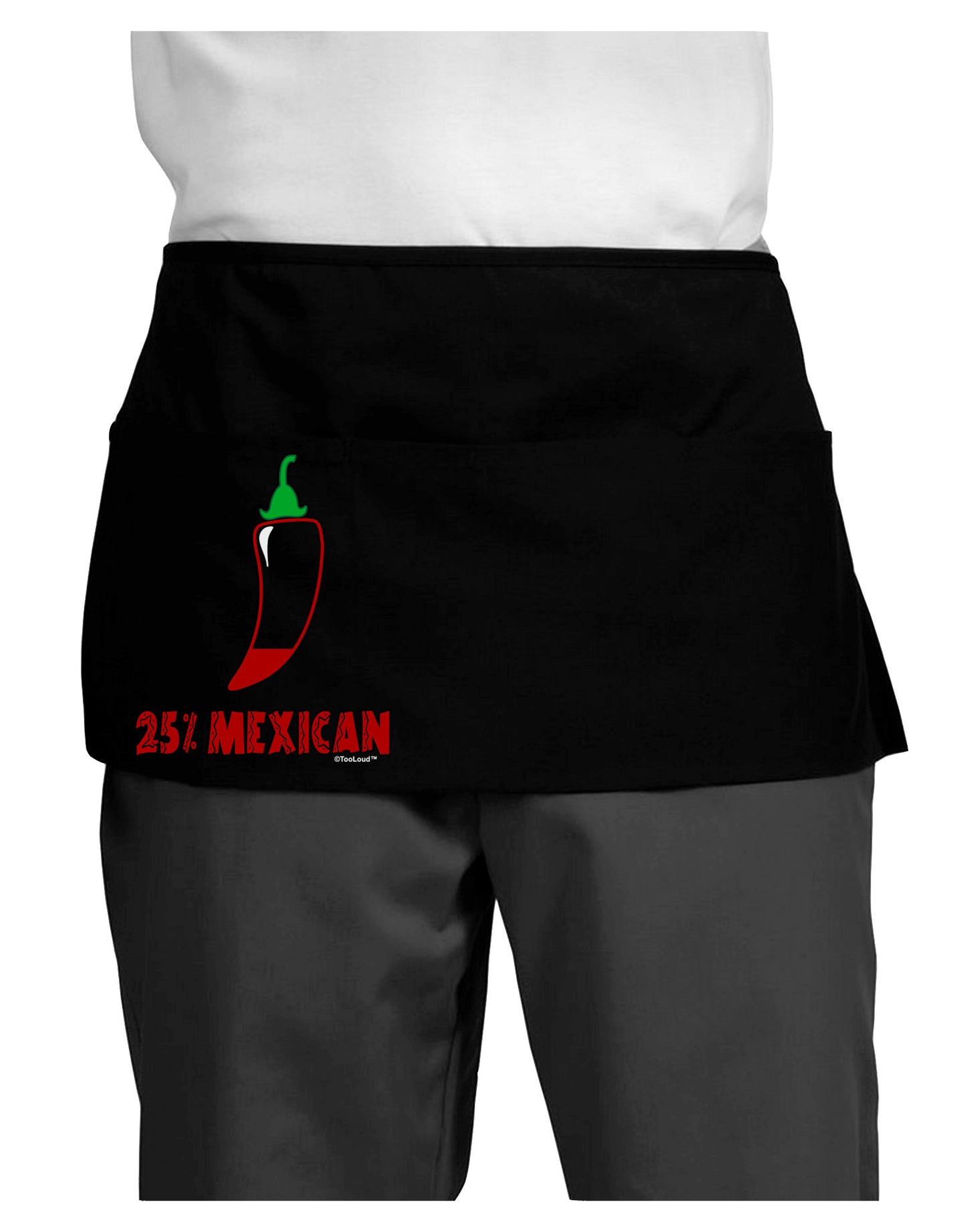 Twenty-Five Percent Mexican Dark Adult Mini Waist Apron, Server Apron-Mini Waist Apron-TooLoud-Black-One-Size-Davson Sales