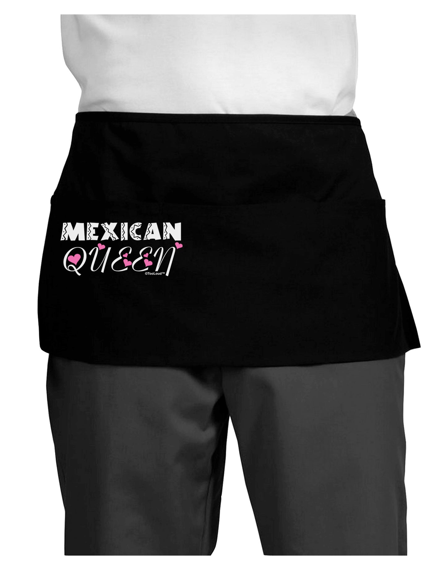 Mexican Queen - Cinco de Mayo Dark Adult Mini Waist Apron, Server Apron-Mini Waist Apron-TooLoud-Black-One-Size-Davson Sales