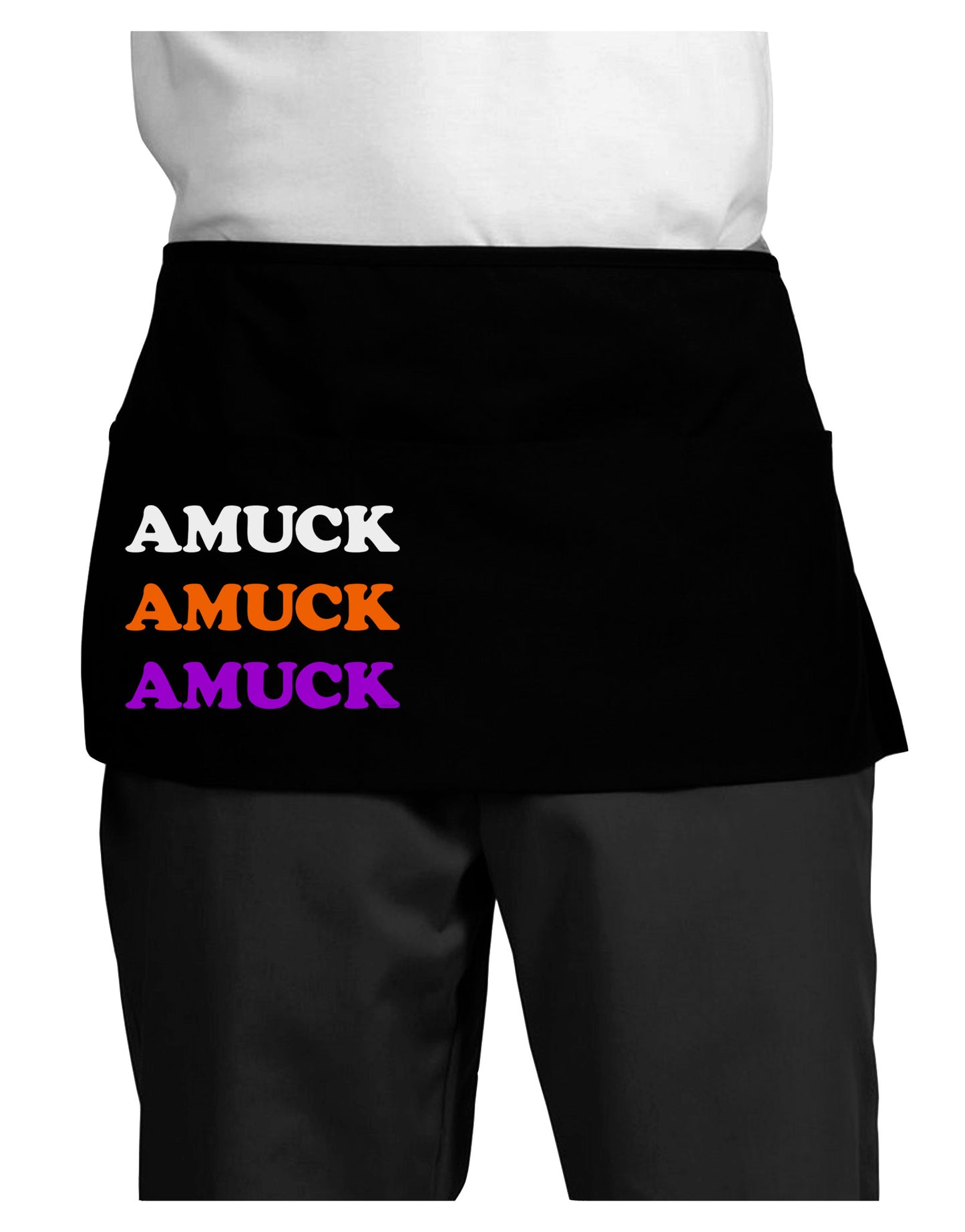 Amuck Amuck Amuck Halloween Dark Adult Mini Waist Apron, Server Apron-Mini Waist Apron-TooLoud-Black-One-Size-Davson Sales