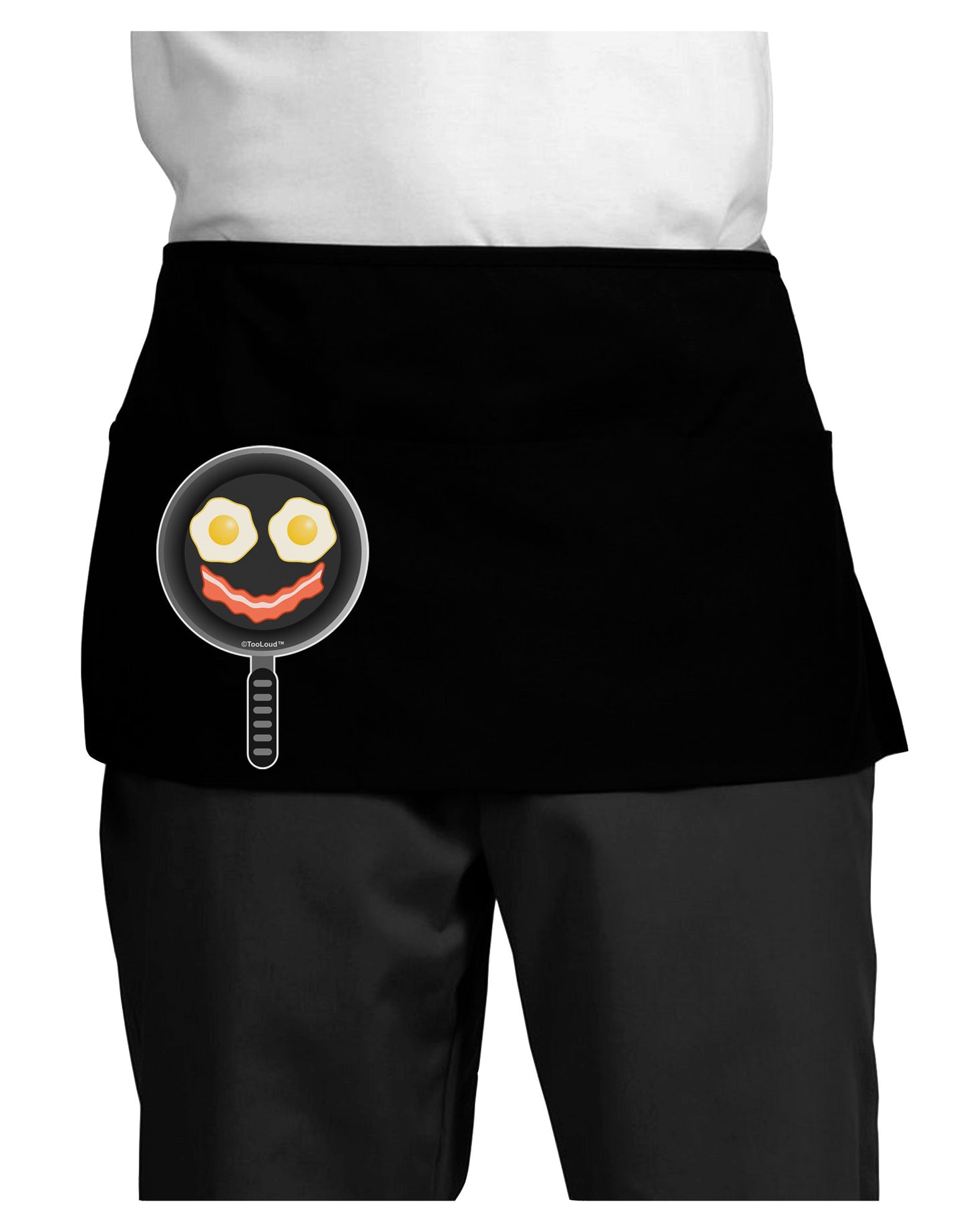Eggs and Bacon Smiley Face Dark Adult Mini Waist Apron, Server Apron by TooLoud-Mini Waist Apron-TooLoud-Black-One-Size-Davson Sales