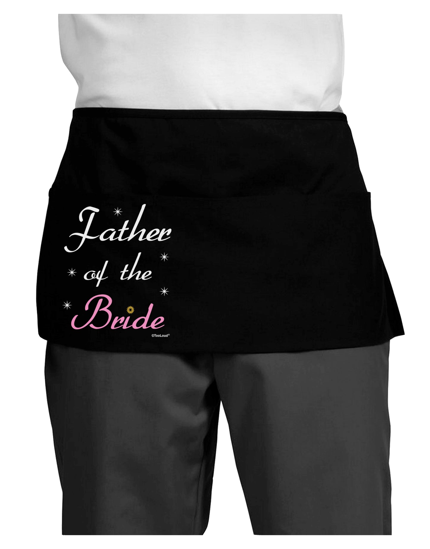 Father of the Bride wedding Dark Adult Mini Waist Apron, Server Apron by TooLoud-Mini Waist Apron-TooLoud-Black-One-Size-Davson Sales