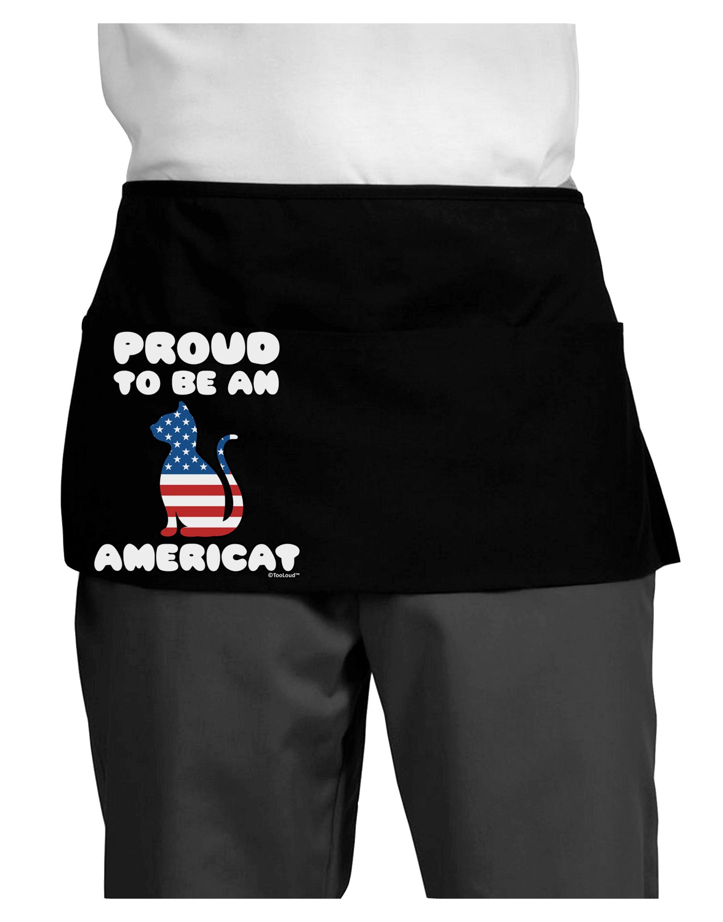 Proud to Be an Americat Dark Adult Mini Waist Apron, Server Apron by TooLoud-Mini Waist Apron-TooLoud-Black-One-Size-Davson Sales