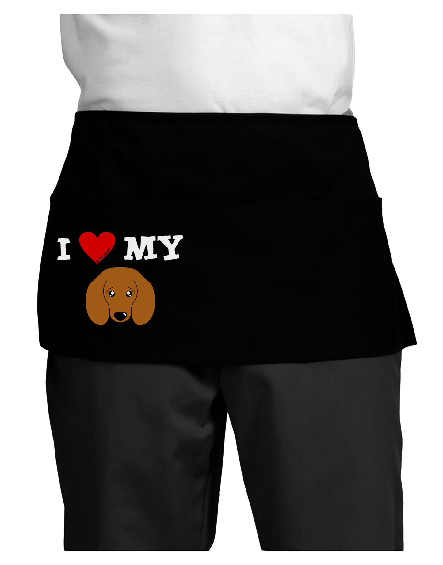 I Heart My - Cute Doxie Dachshund Dog Dark Adult Mini Waist Apron, Server Apron by TooLoud-Mini Waist Apron-TooLoud-Black-One-Size-Davson Sales