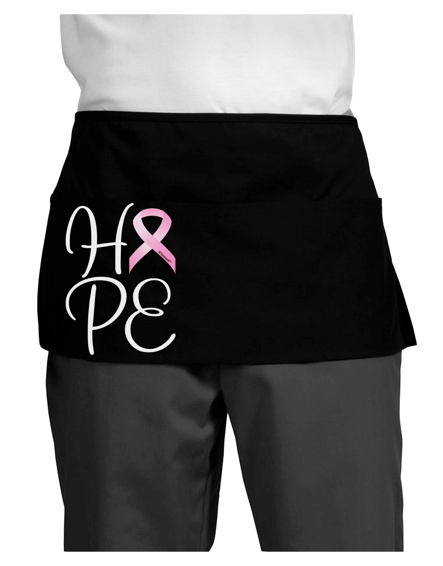 Hope - Breast Cancer Awareness Ribbon Dark Adult Mini Waist Apron, Server Apron-Mini Waist Apron-TooLoud-Black-One-Size-Davson Sales