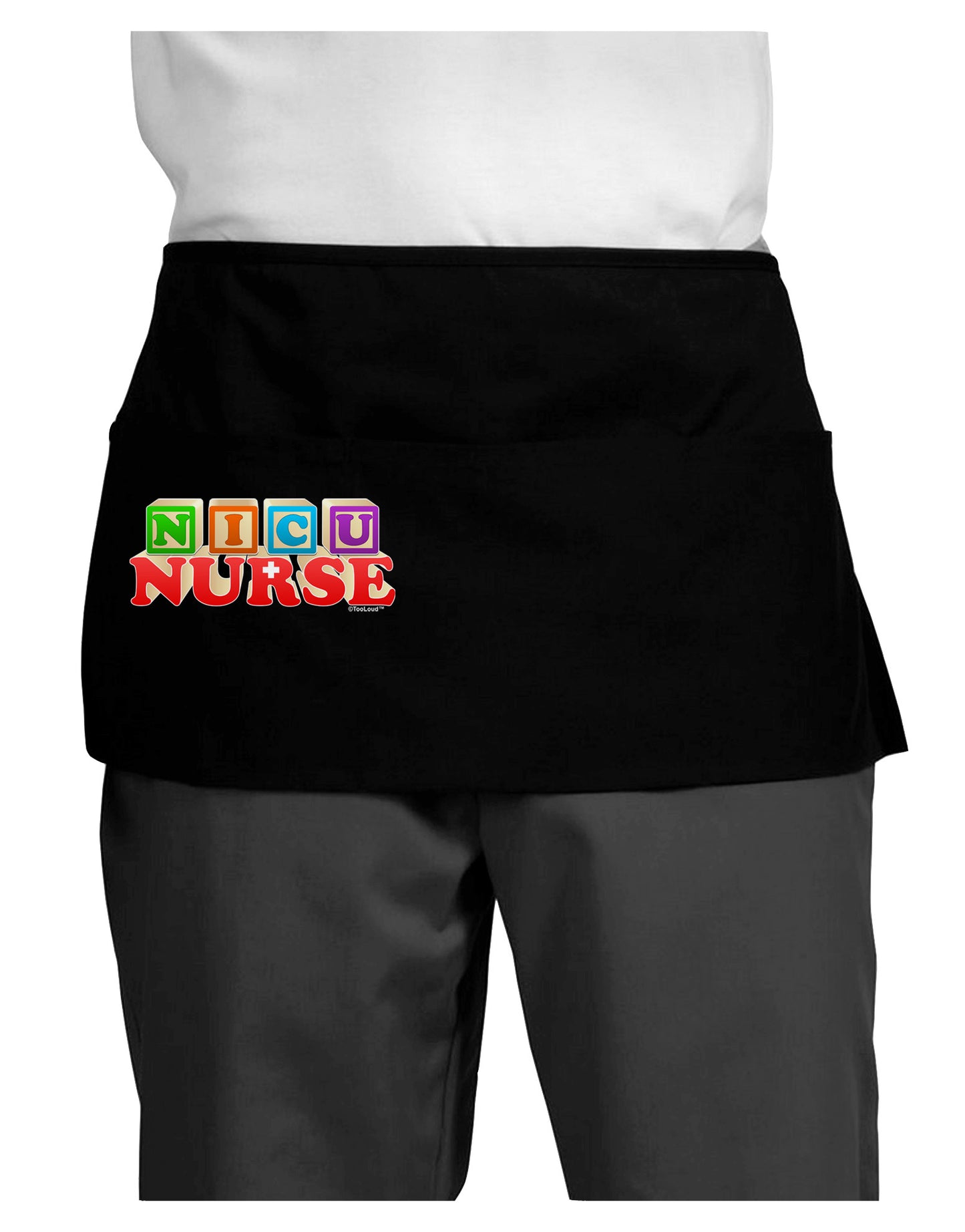 Nicu Nurse Dark Adult Mini Waist Apron, Server Apron-Mini Waist Apron-TooLoud-Black-One-Size-Davson Sales