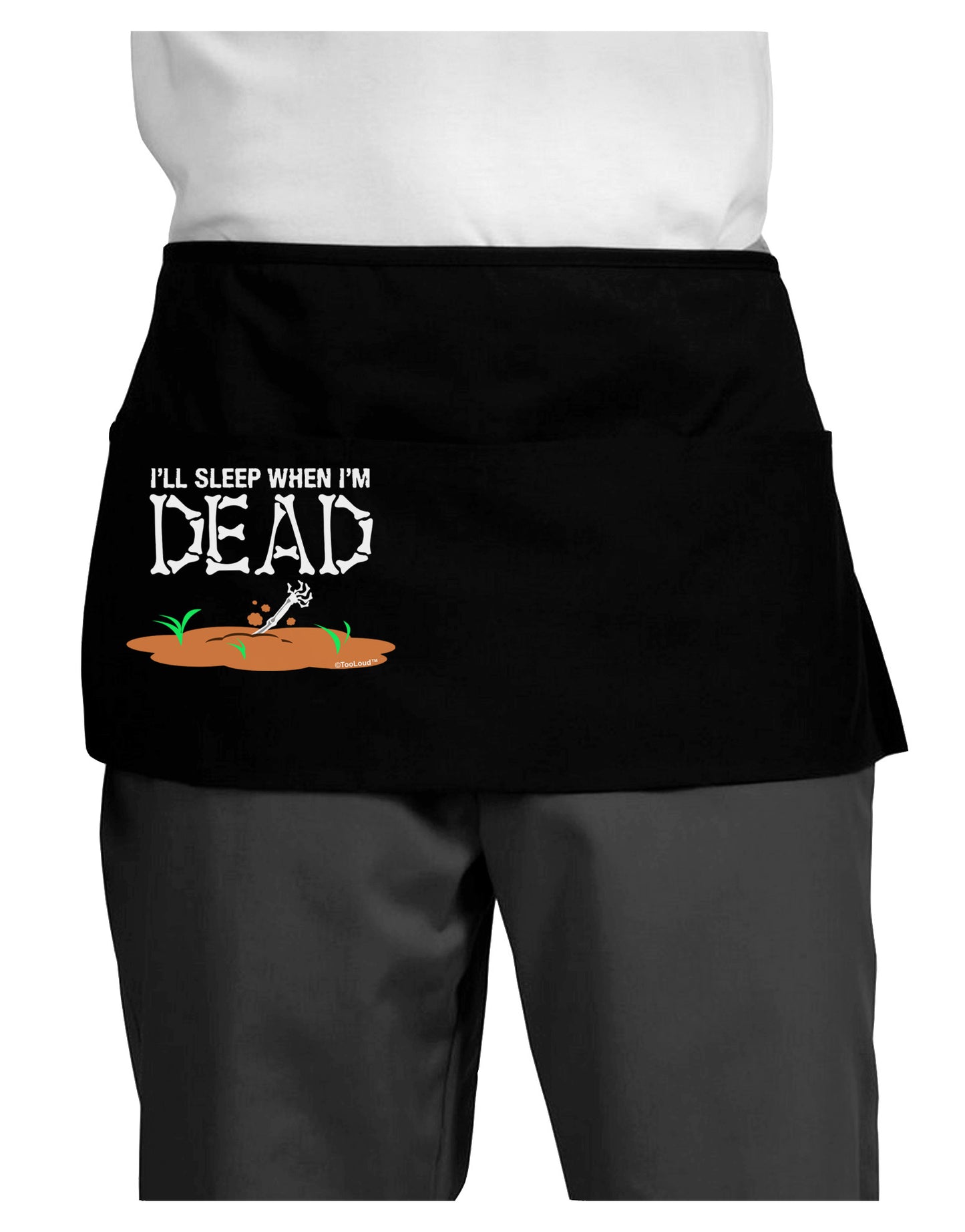 Sleep When Dead Dark Adult Mini Waist Apron, Server Apron-Mini Waist Apron-TooLoud-Black-One-Size-Davson Sales
