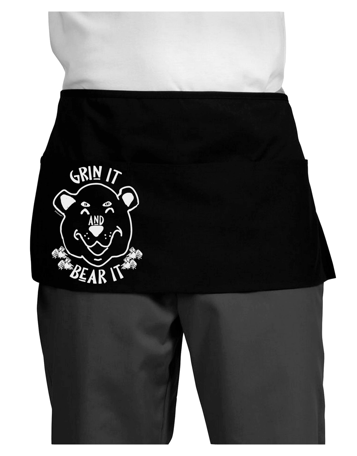 Grin and bear it Dark Dark Adult Mini Waist Apron-Aprons - Waist-TooLoud-Black-One-Size-Davson Sales
