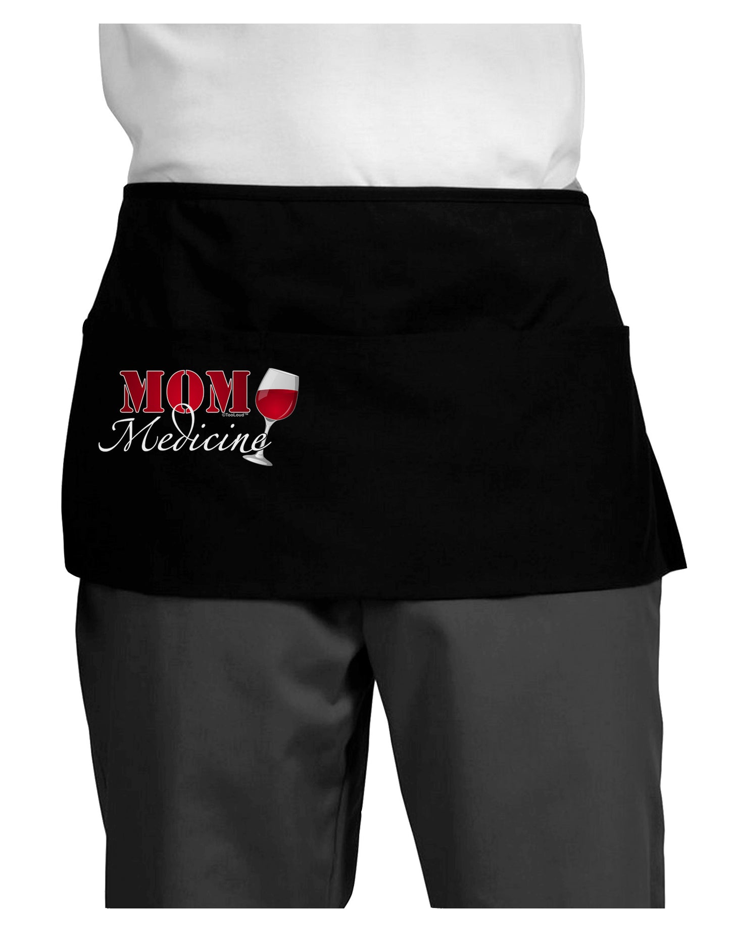 Mom Medicine Dark Adult Mini Waist Apron, Server Apron-Mini Waist Apron-TooLoud-Black-One-Size-Davson Sales