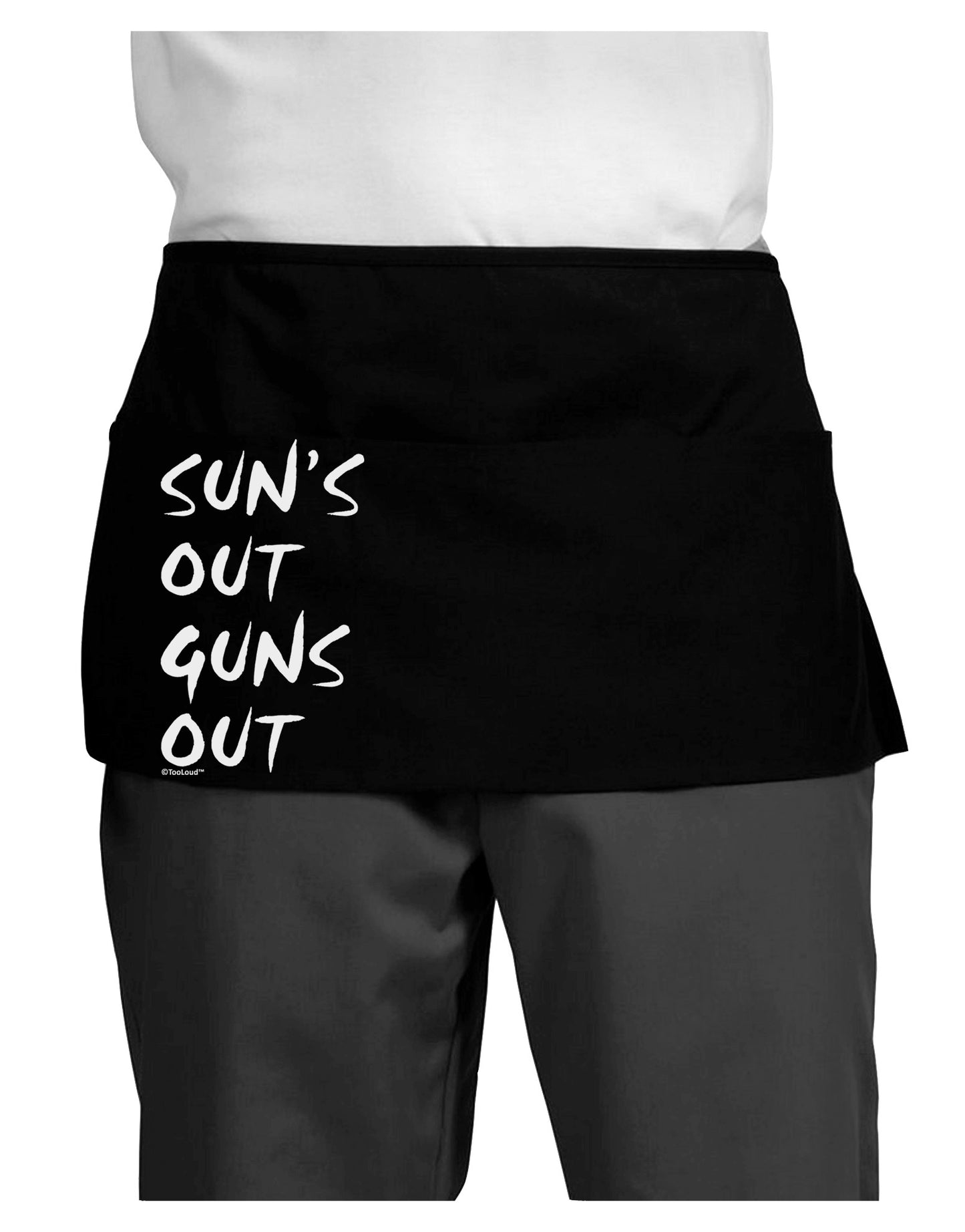 Suns Out Guns Out Dark Adult Mini Waist Apron, Server Apron-Mini Waist Apron-TooLoud-Black-One-Size-Davson Sales