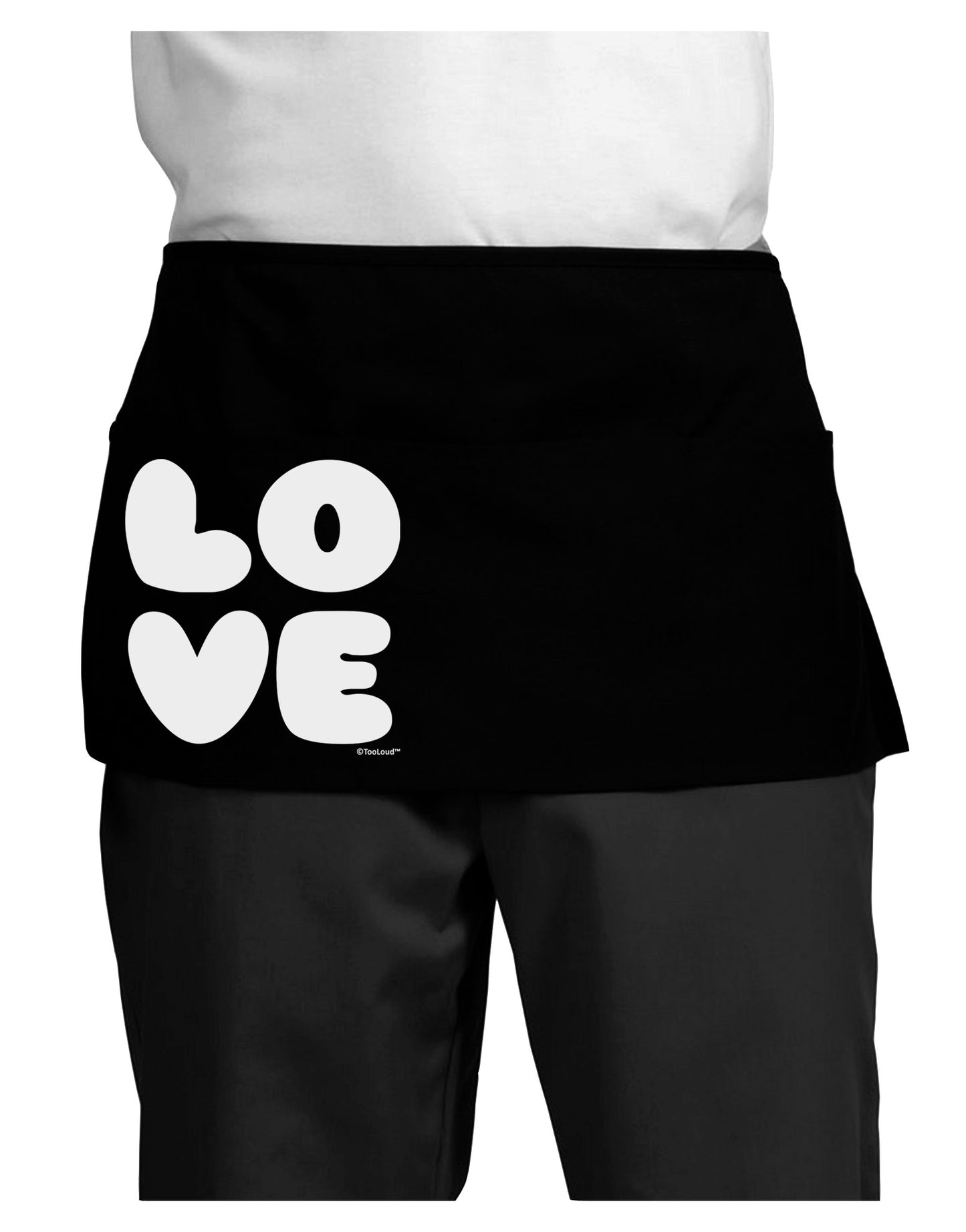LOVE Text Dark Adult Mini Waist Apron, Server Apron by TooLoud-Mini Waist Apron-TooLoud-Black-One-Size-Davson Sales