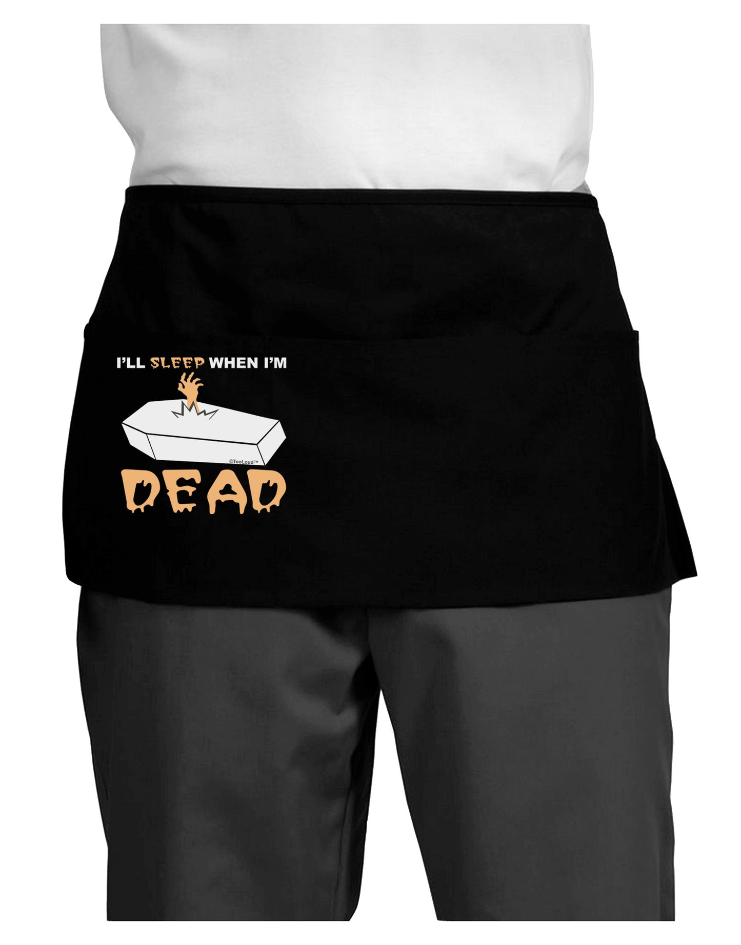 Sleep When Dead Coffin Dark Adult Mini Waist Apron, Server Apron-Mini Waist Apron-TooLoud-Black-One-Size-Davson Sales