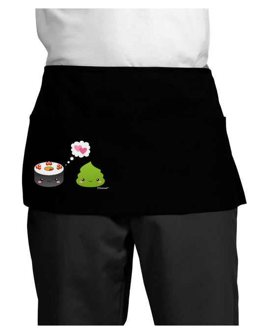 Cute Sushi and Wasabi Love Dark Adult Mini Waist Apron, Server Apron by TooLoud-Mini Waist Apron-TooLoud-Black-One-Size-Davson Sales