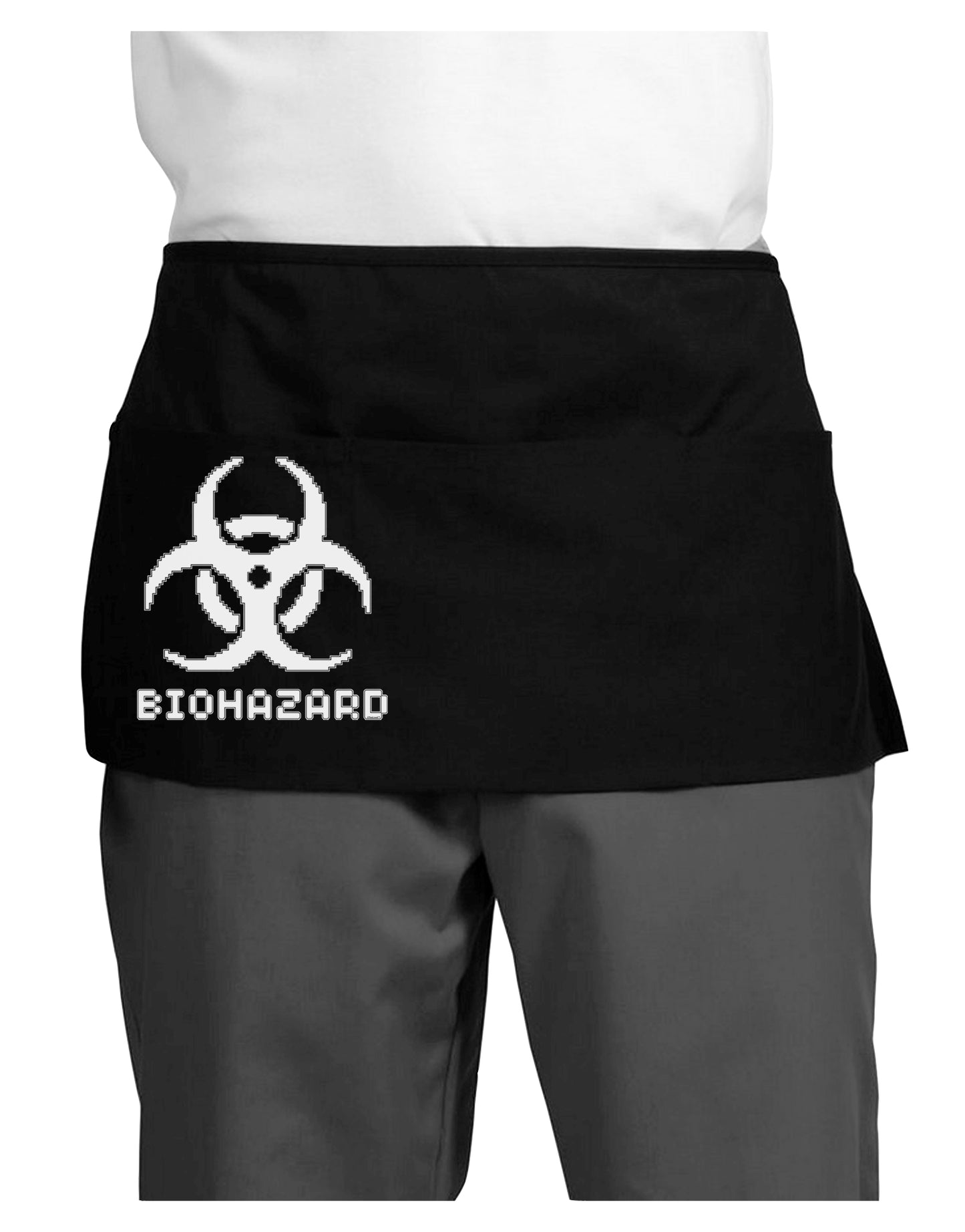 Biohazard Symbol Pixels - Apocalypse Dark Adult Mini Waist Apron, Server Apron-Mini Waist Apron-TooLoud-Black-One-Size-Davson Sales