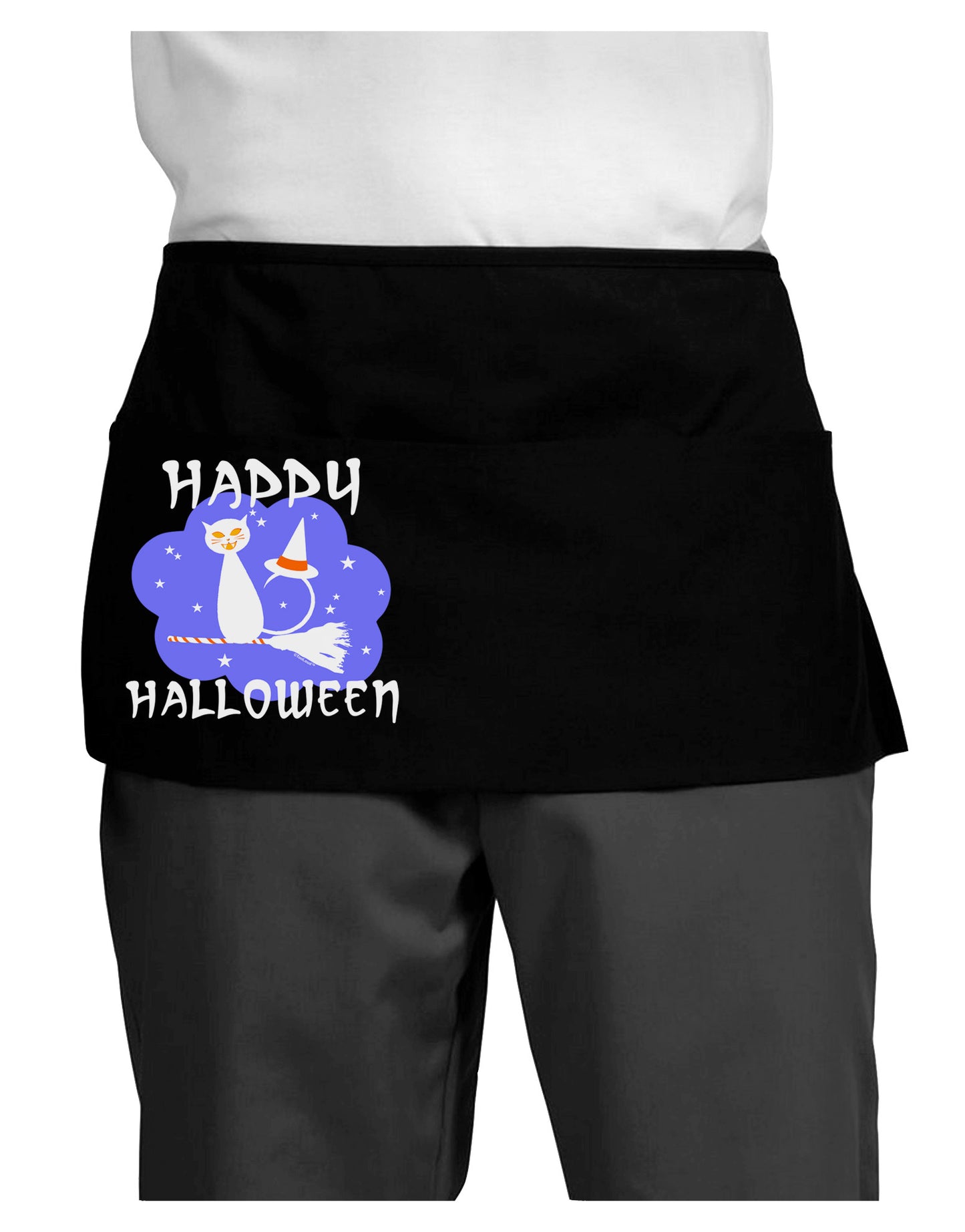 TooLoud Witch Cat Dark Adult Mini Waist Apron, Server Apron-Mini Waist Apron-TooLoud-Black-One-Size-Davson Sales