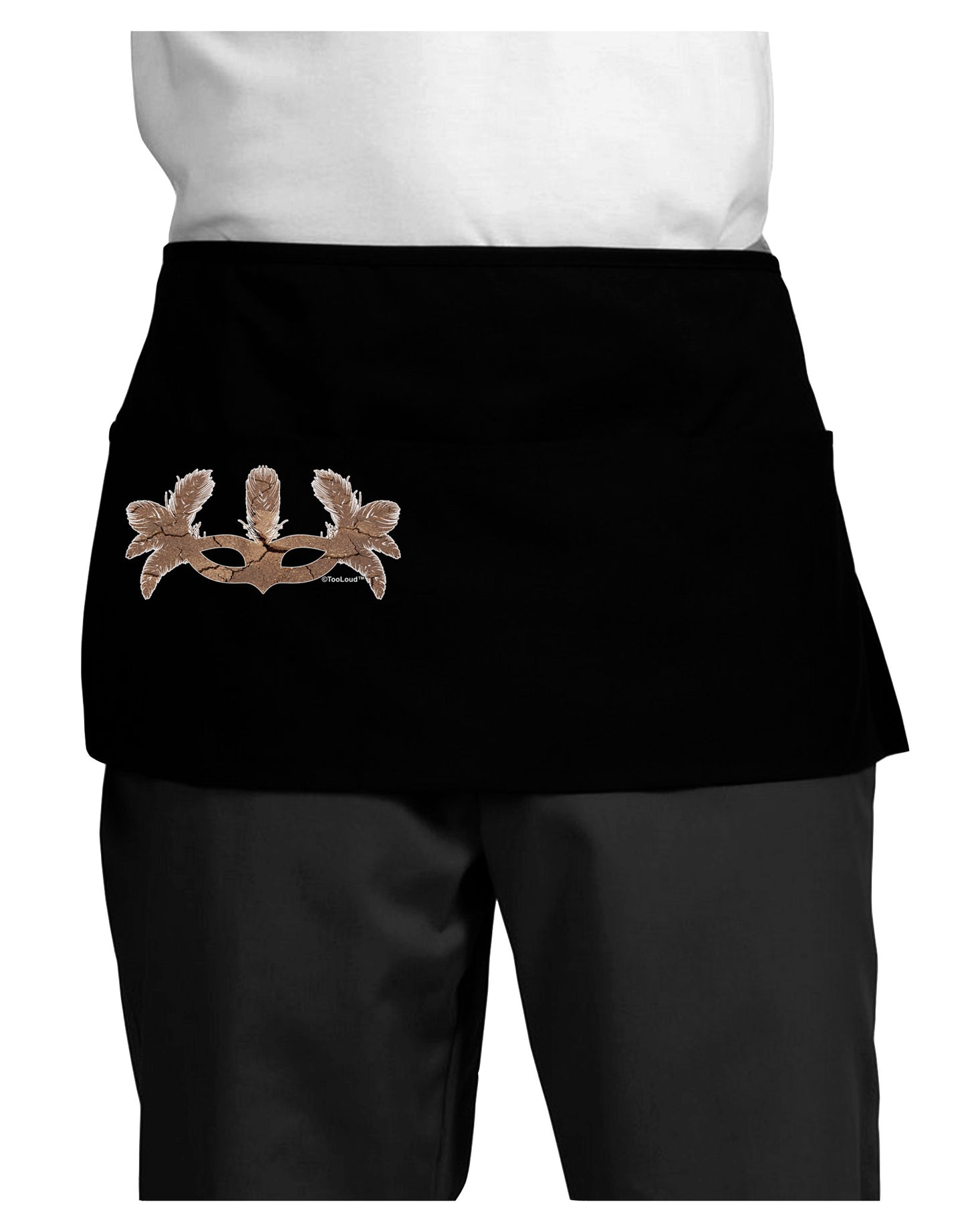 Earth Masquerade Mask Dark Adult Mini Waist Apron, Server Apron by TooLoud-Mini Waist Apron-TooLoud-Black-One-Size-Davson Sales