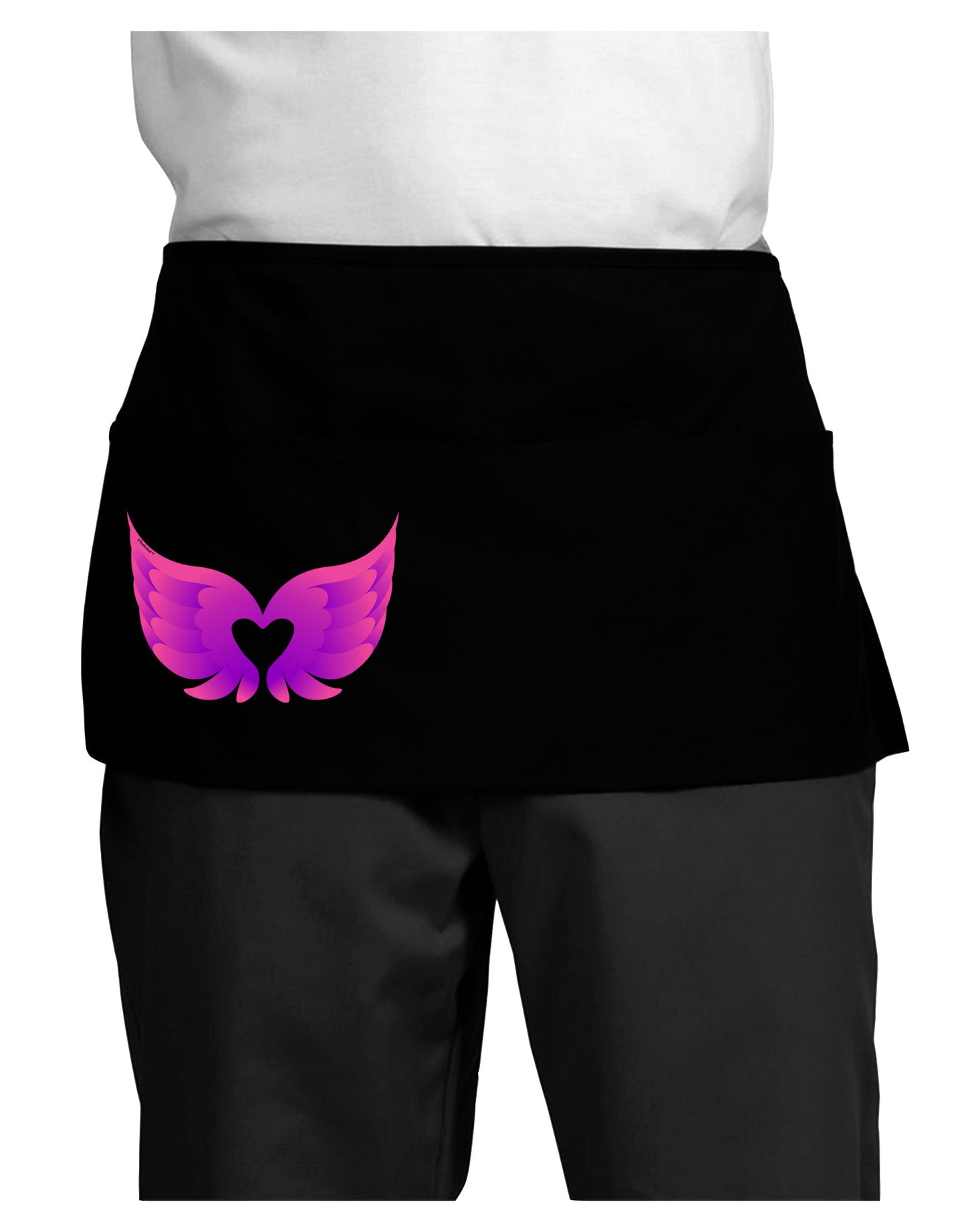 Cute Angel Wings Pair Heart Dark Adult Mini Waist Apron, Server Apron-Mini Waist Apron-TooLoud-Black-One-Size-Davson Sales