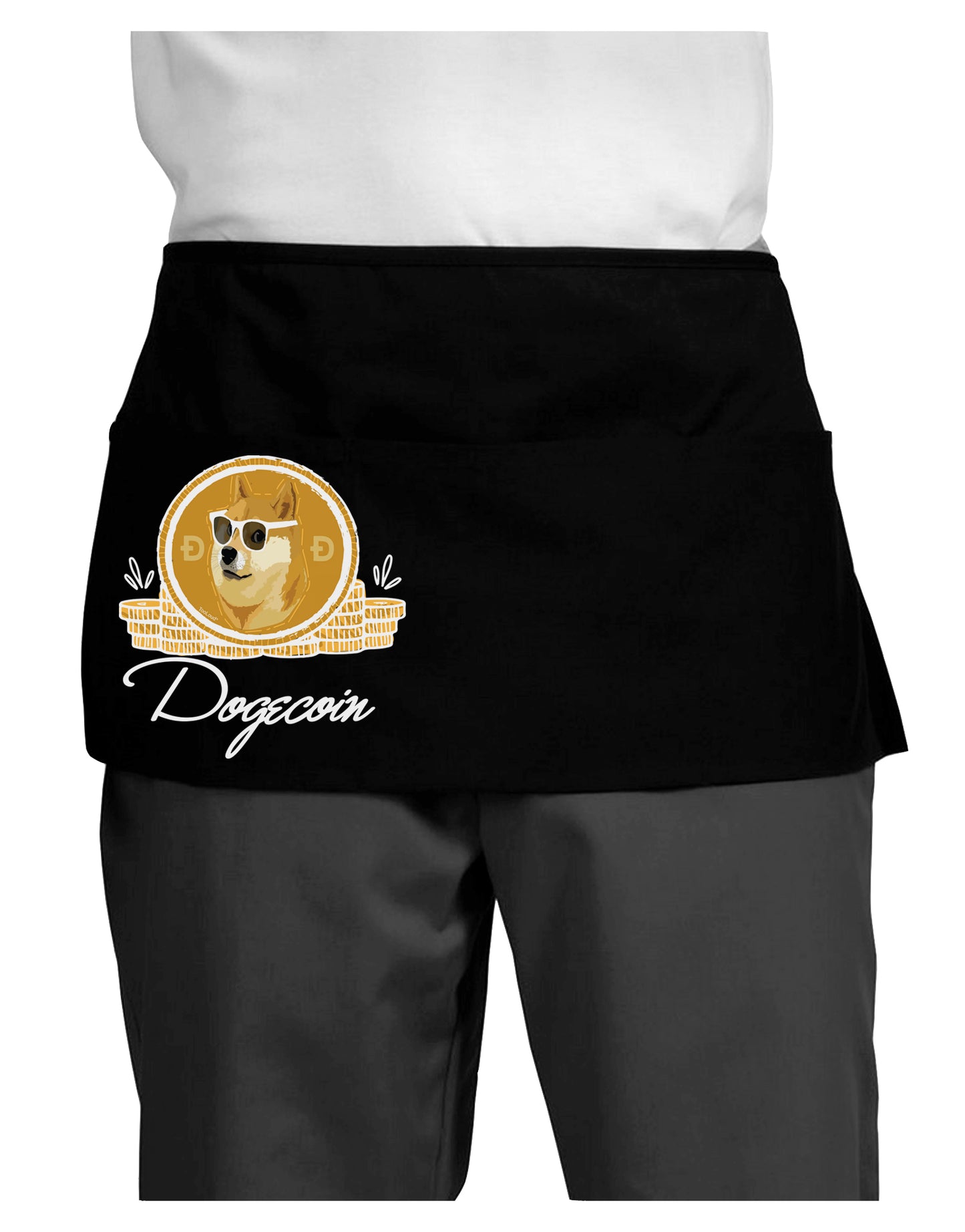 Doge Coins Dark Dark Adult Mini Waist Apron-Aprons - Waist-TooLoud-Black-One-Size-Davson Sales