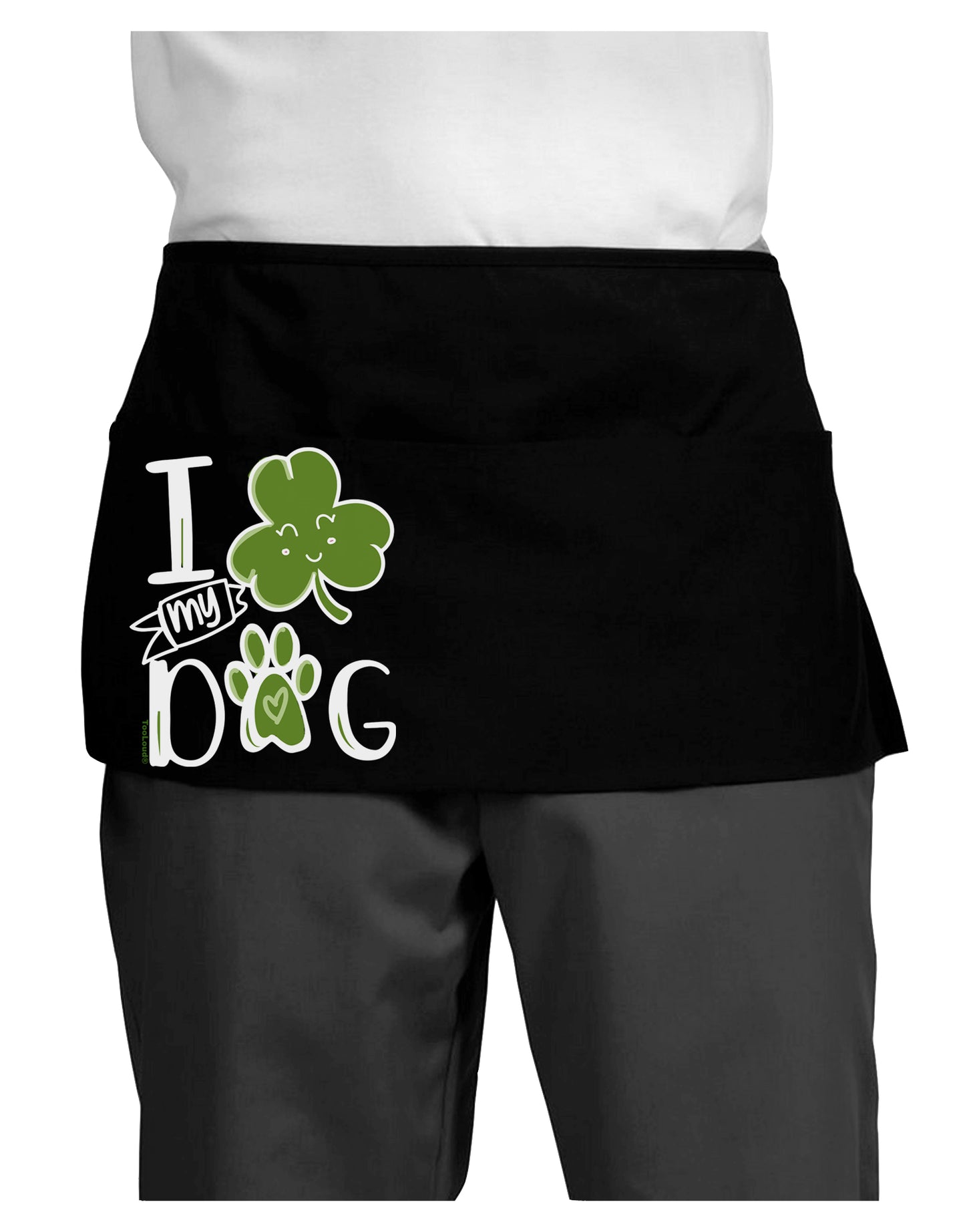 I Shamrock my Dog Dark Dark Adult Mini Waist Apron-Aprons - Waist-TooLoud-Black-One-Size-Davson Sales