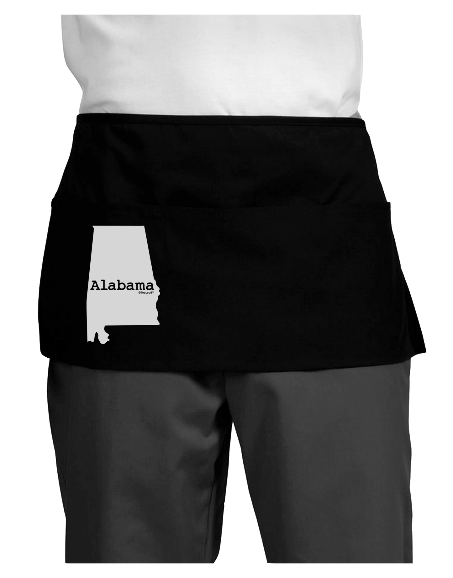 Alabama - United States Shape Dark Adult Mini Waist Apron, Server Apron by TooLoud-Mini Waist Apron-TooLoud-Black-One-Size-Davson Sales