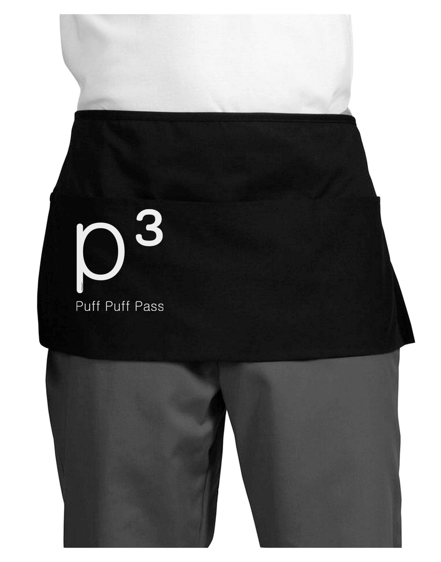 P� - Puff Puff Pass - Smoking Etiquette Dark Adult Mini Waist Apron, Server Apron-Mini Waist Apron-TooLoud-Black-One-Size-Davson Sales