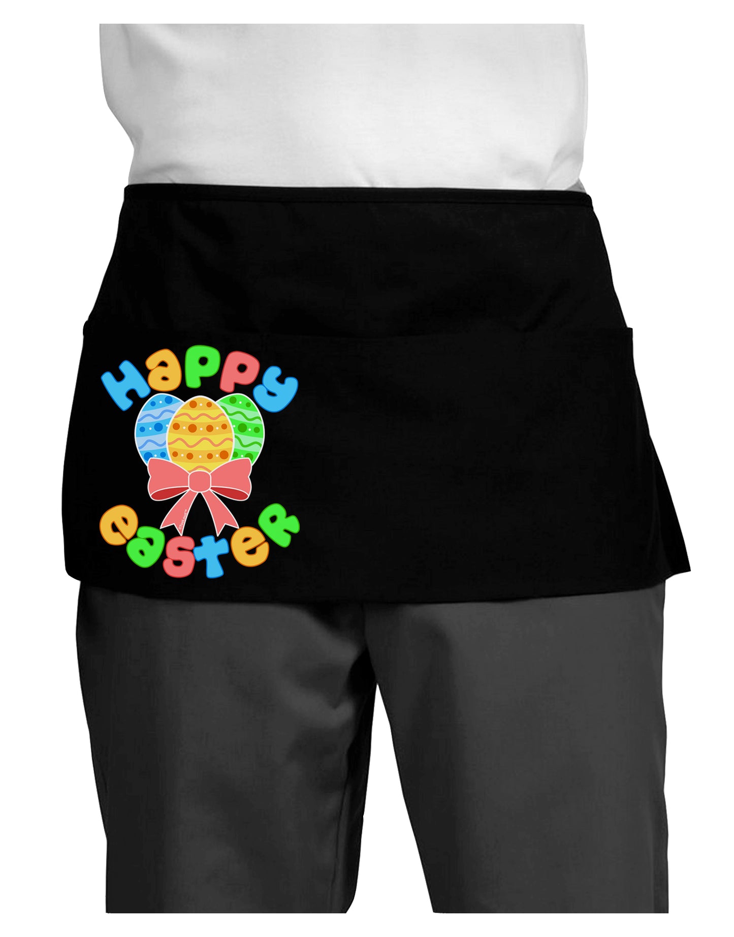 Happy Easter Easter Eggs Dark Adult Mini Waist Apron, Server Apron by TooLoud-Mini Waist Apron-TooLoud-Black-One-Size-Davson Sales